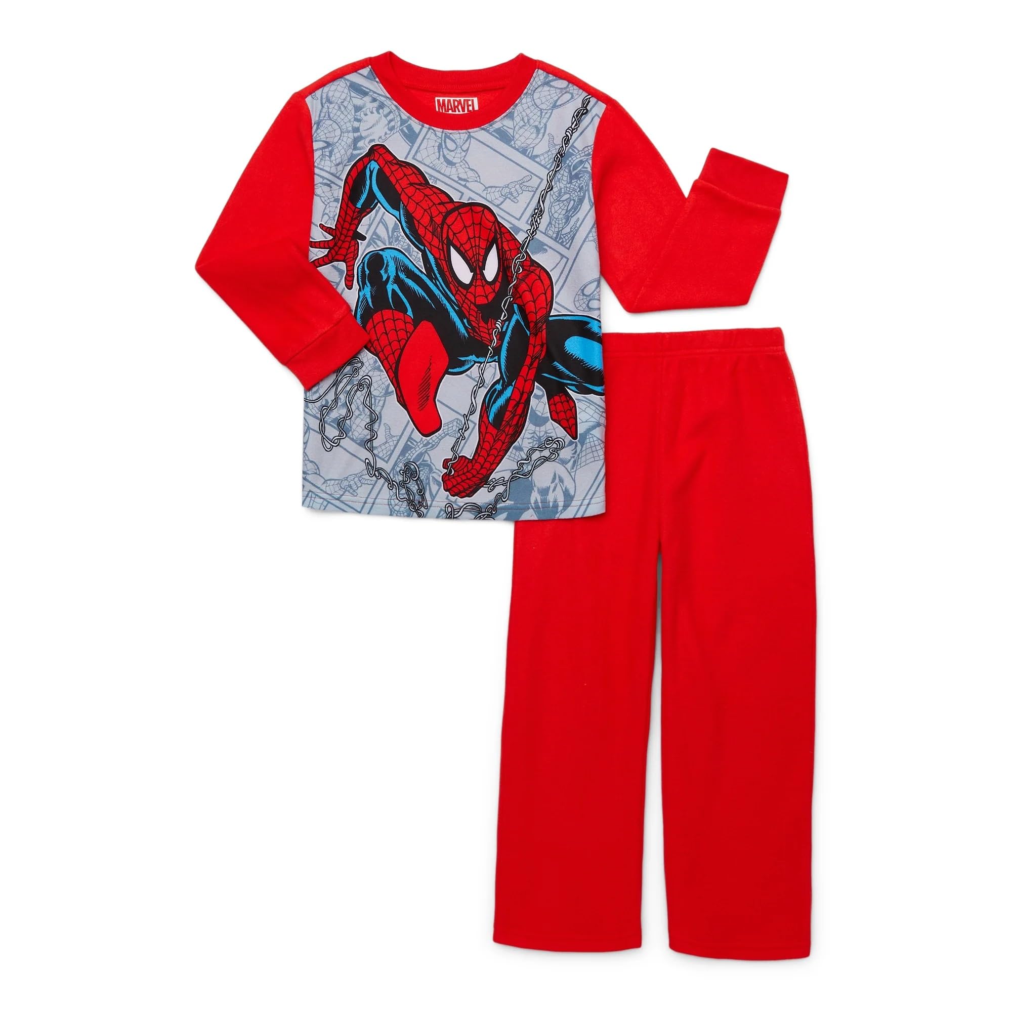 Boys' Spiderman 2-Piece Flannel Pajama Set - Soft & Comfortable Sleepwear for Kids - Perfect for Bedtime, Lounging & Sleepovers