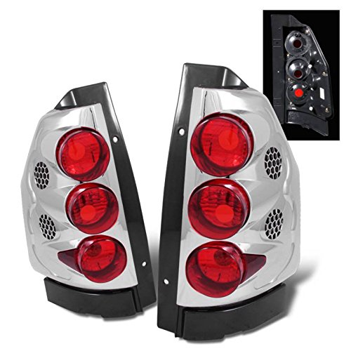 GMC Envoy Chrome Euro Style Tail Lights Assembly Pair - Left Driver & Right Passenger Side Replacement - Perfect for Night Driving & Car Customization