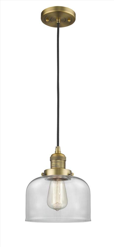 Vintage LED Mini Pendant Light - Dimmable Brass Finish 1-Light Fixture for Kitchen Island, Dining Room & Bar Counter Lighting | Innovations 201C-BB-G72-LED