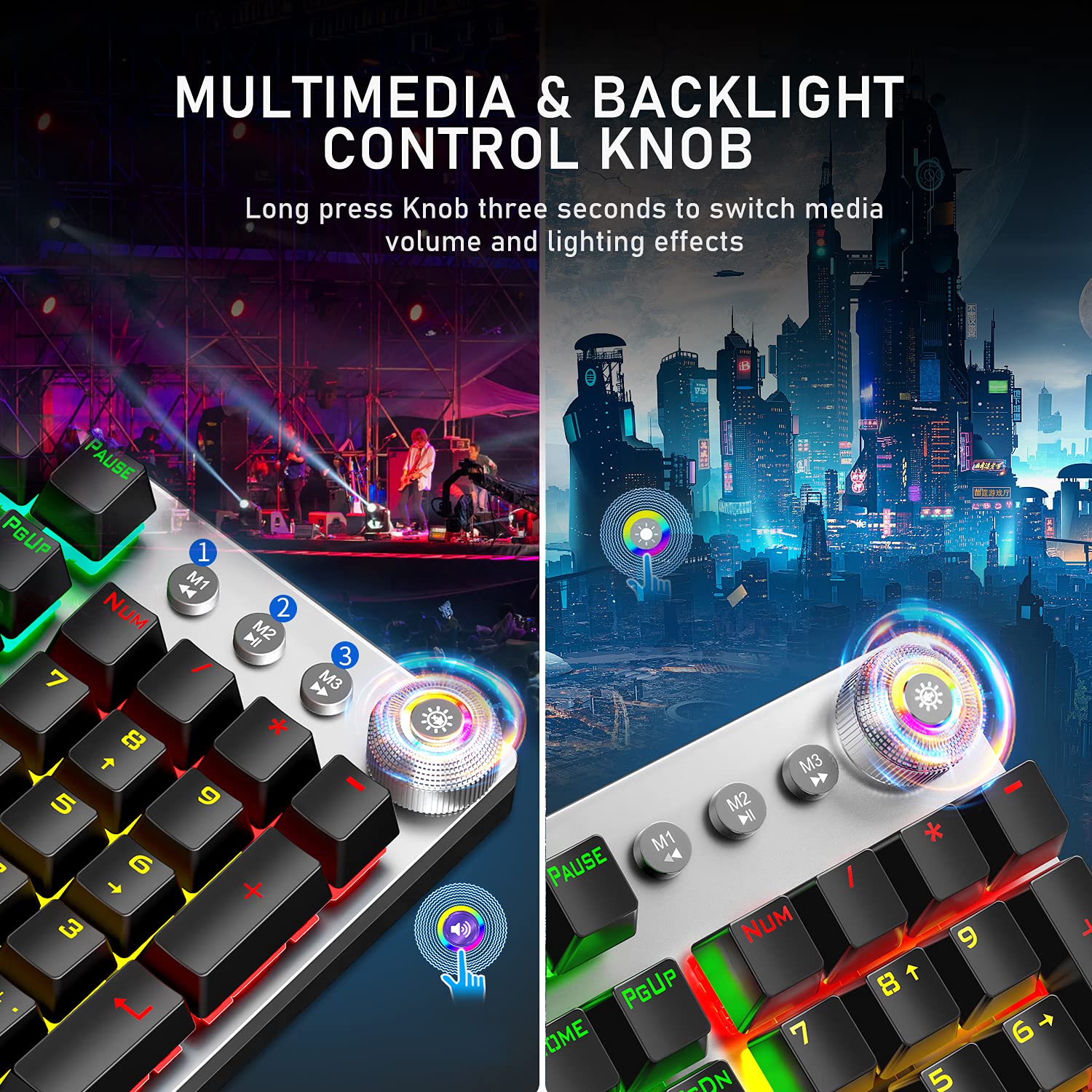 AULA Gaming Keyboard and Mouse Combo - Blue Switch Mechanical Keyboard & 2.4G Wireless Mouse for PC, Mac, PS4, PS5 - Perfect for Gaming, Office Work, and Typing