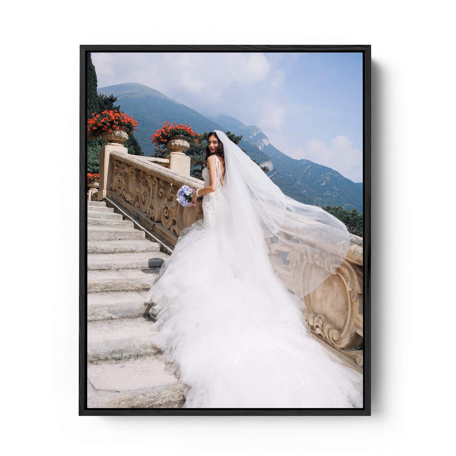 17x17 Inch Black Canvas Photo Print with Floating Frame - Personalized Picture Wall Art for Home Decoration | Perfect for Living Room, Bedroom & Office Decor