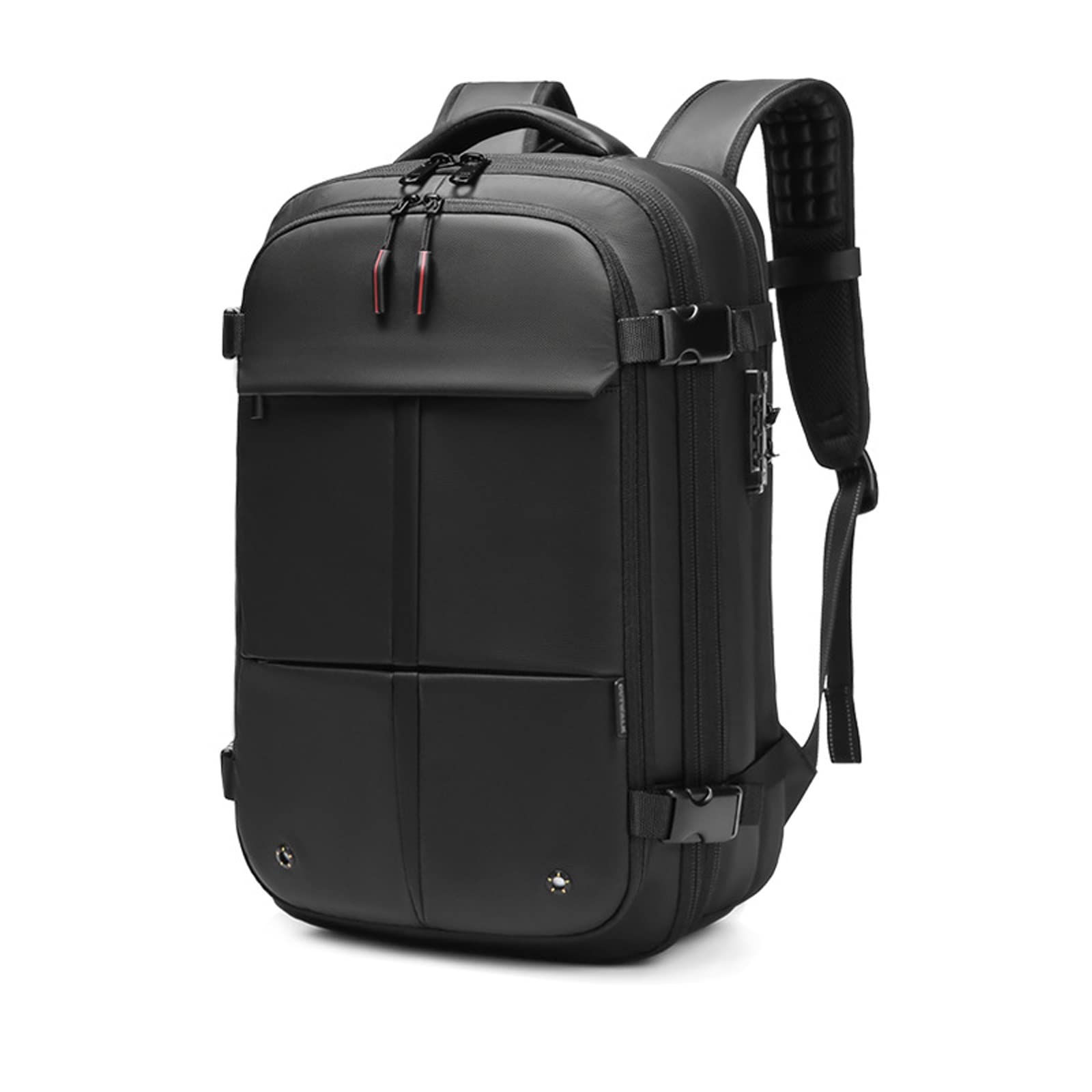 **19 Inch Expandable Laptop Backpack for Men - Large Capacity Vacuum Compression Travel Backpack with Dry/Wet Separation - Perfect for Business, Commuting & Outdoor Adventures (Black)**
