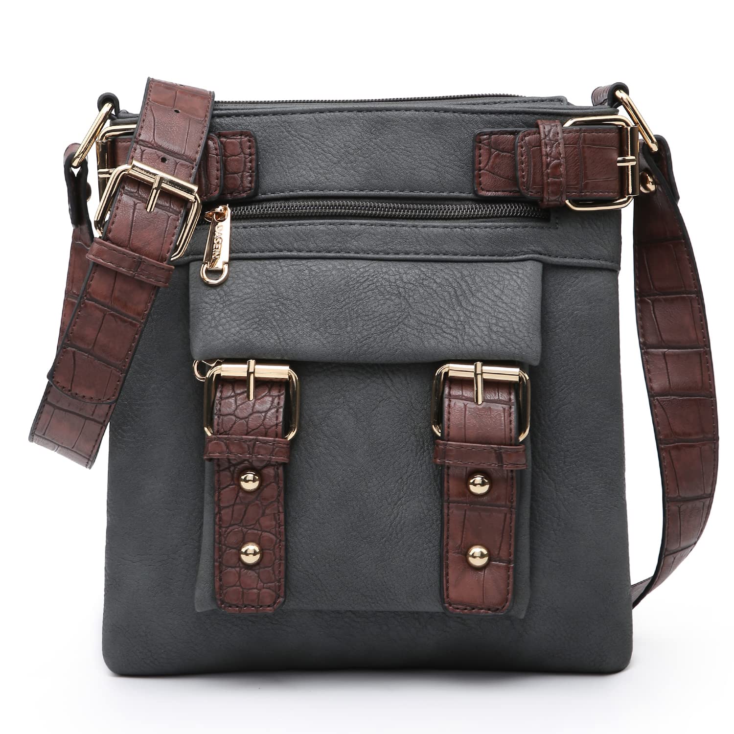 Dasein Vegan Leather Crossbody Bag - Lightweight Travel Purse for Women