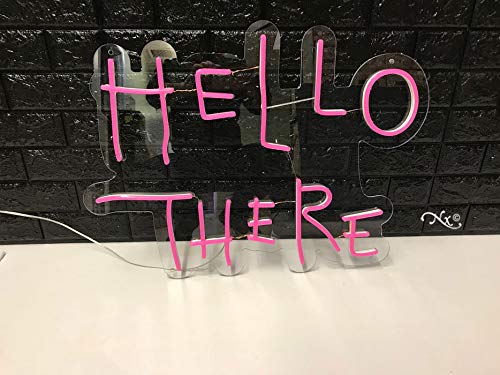 Hello There LED Neon Sign - Custom Made in USA - Perfect for Home Decor, Bars, and Party Lighting