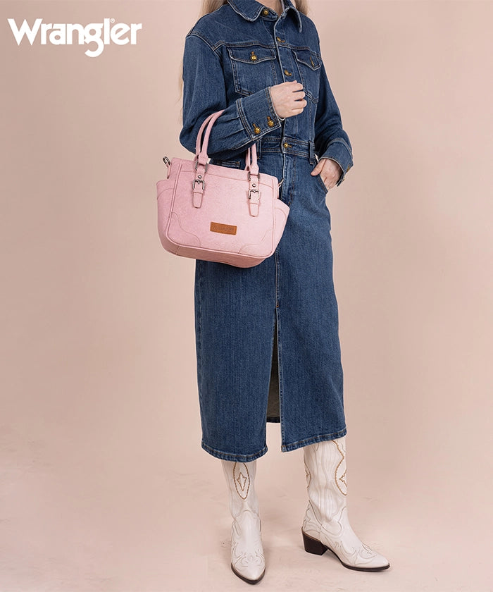 Wrangler Genuine Leather Buckle Tote Bag for Women - Stylish & Durable Handbag for Work, Travel & Everyday Use