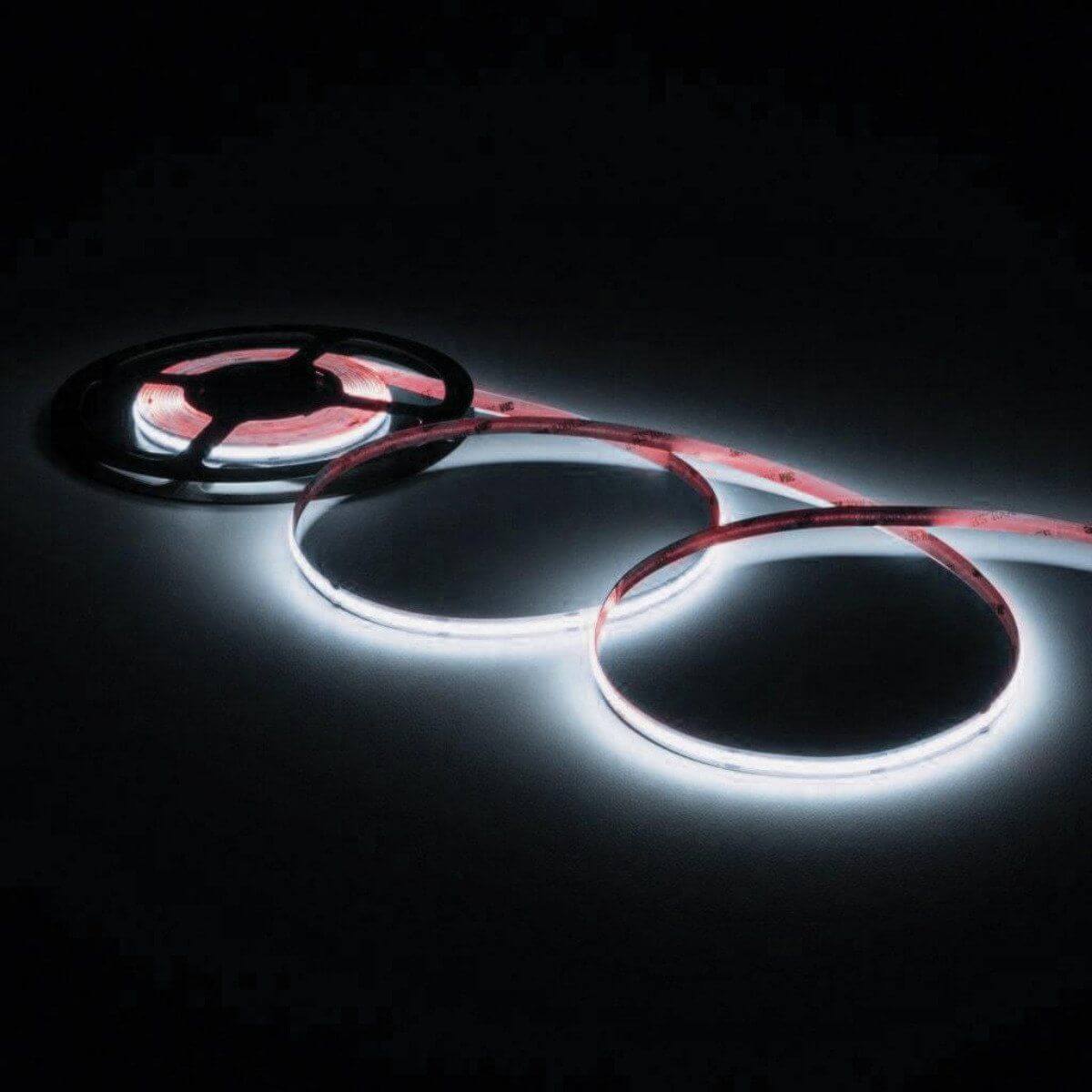 24V COB LED Strip Light 16.4ft/5m - Ultra Bright, Dotless Design, Adjustable White Tones (3000K-6000K) - Perfect for Home Decoration, Under Cabinet Lighting, and Commercial Display