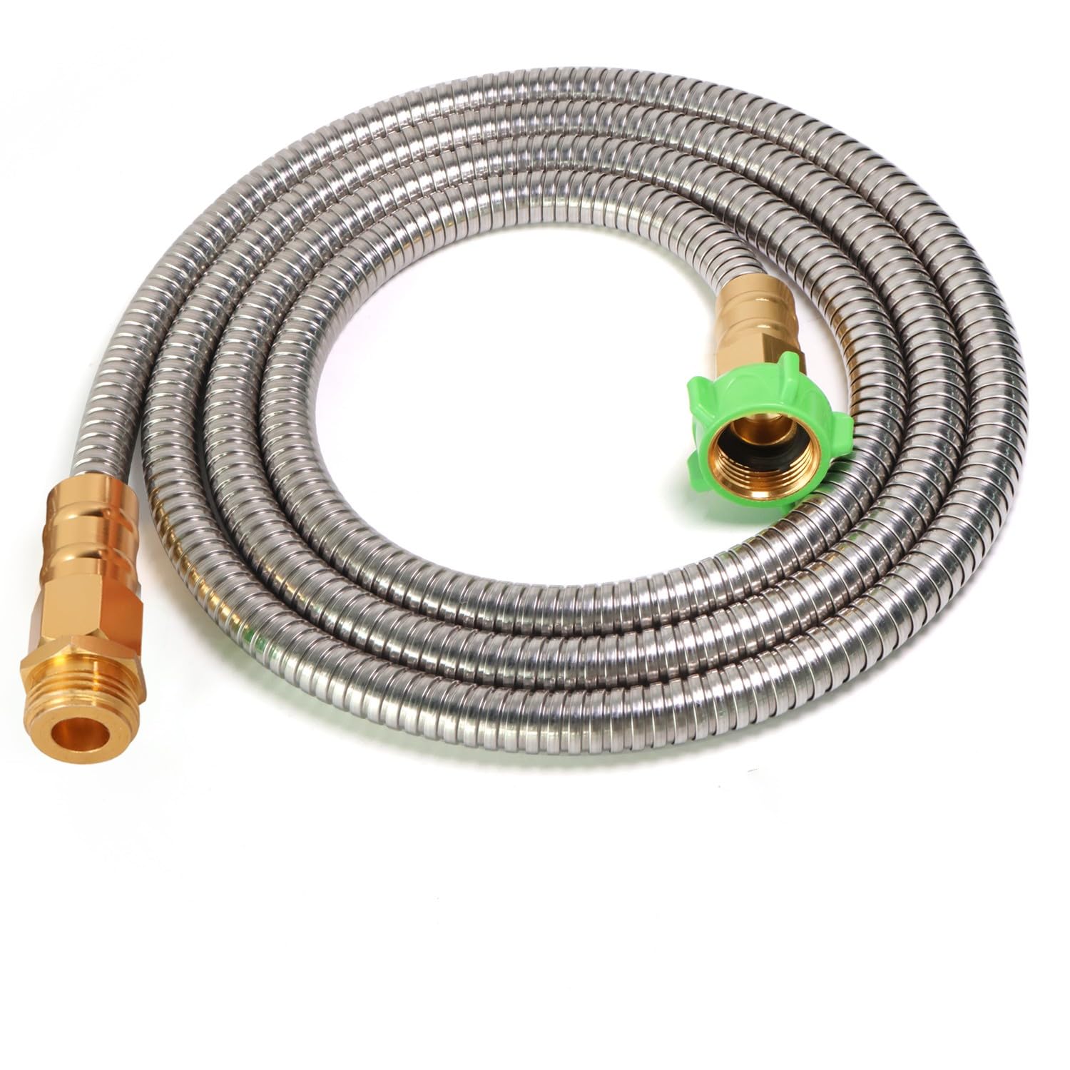 **Stainless Steel Garden Hose 6ft, 8ft, 12ft, 15ft, 30ft, 50ft - Heavy Duty Flexible Metal Water Hose with High Pressure Nozzle Sprayer - Perfect for Lawn, Garden, Car Washing & Outdoor Cleaning (8FT)**