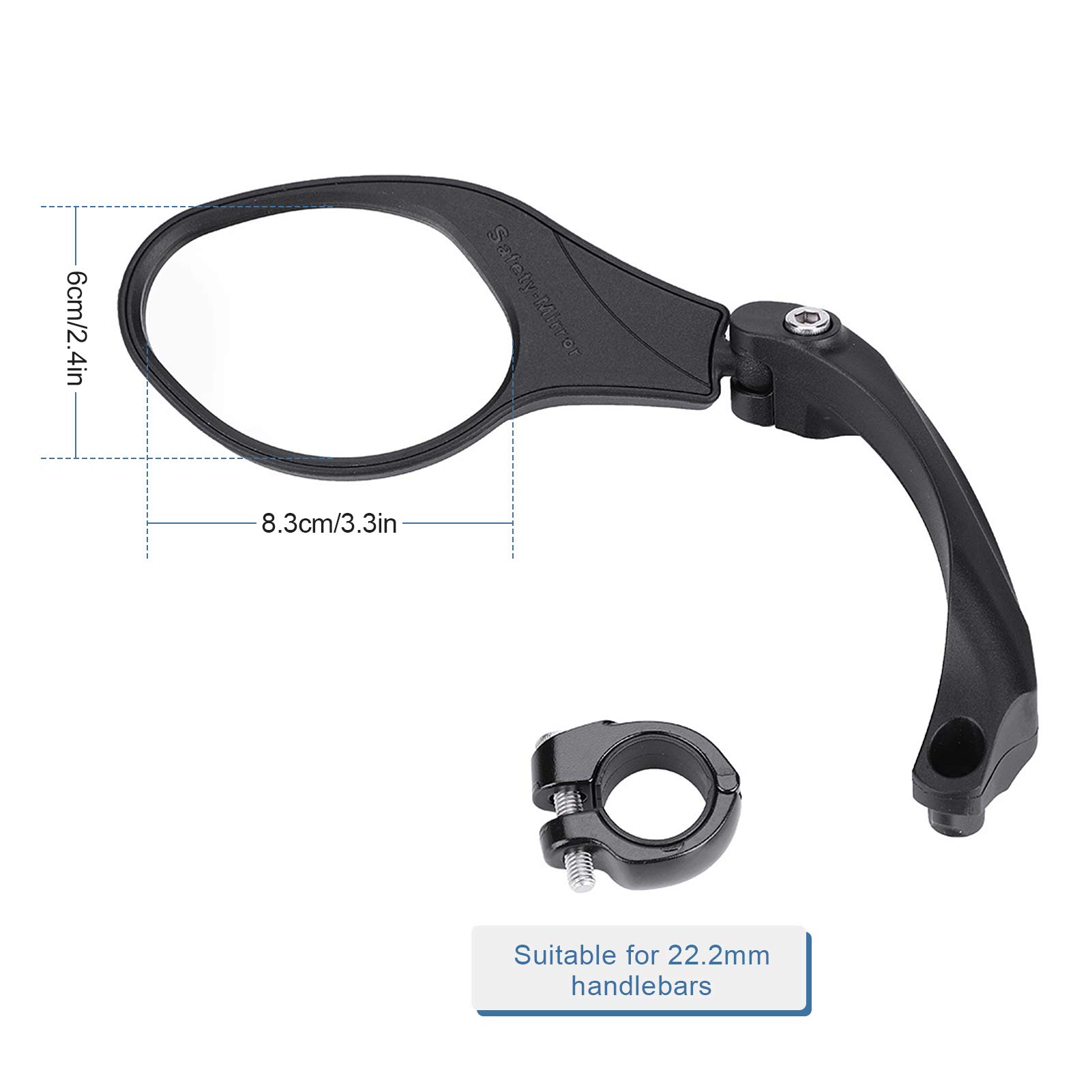 360° Adjustable Rotatable Bike Handlebar Mirror - Rear View Safety Mirror for Mountain & Road Bicycles - Perfect for Cycling Commuting & Outdoor Adventures