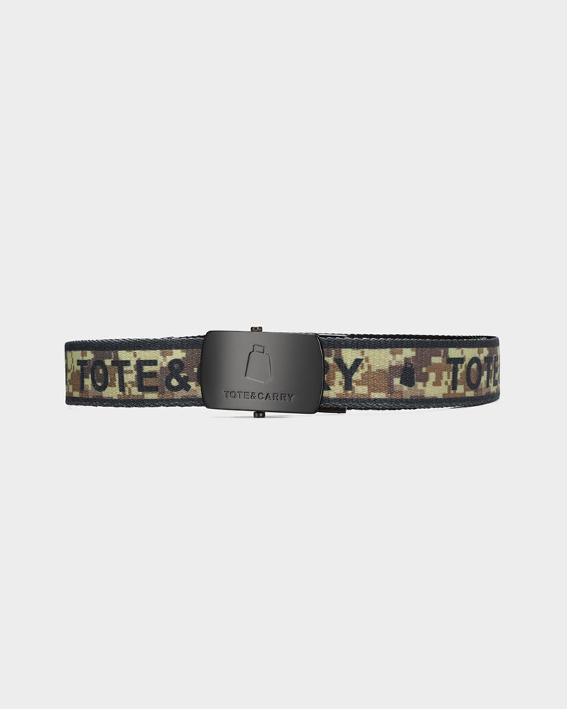 Digital Camouflage Belt in Tangerine Orange - Tactical Military Style Belt for Outdoor, Hunting & Hiking - Adjustable Durable Nylon Webbing Belt for Men