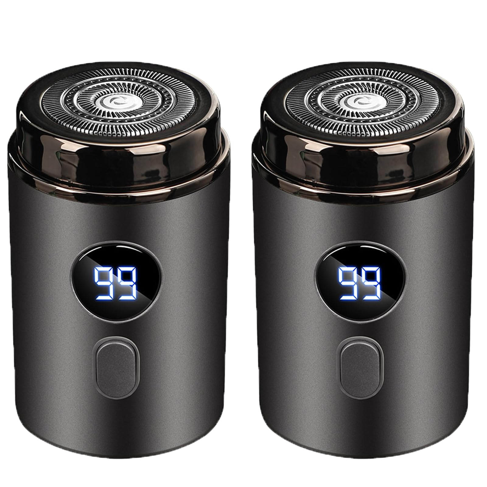 Vishopee Mini Portable Electric Shaver for Men - 2025 Upgraded USB Rechargeable Travel Shaver, Compact & Cordless - Perfect for Business Trips, Gym Bags & On-the-Go Grooming (2-Pack, Black)