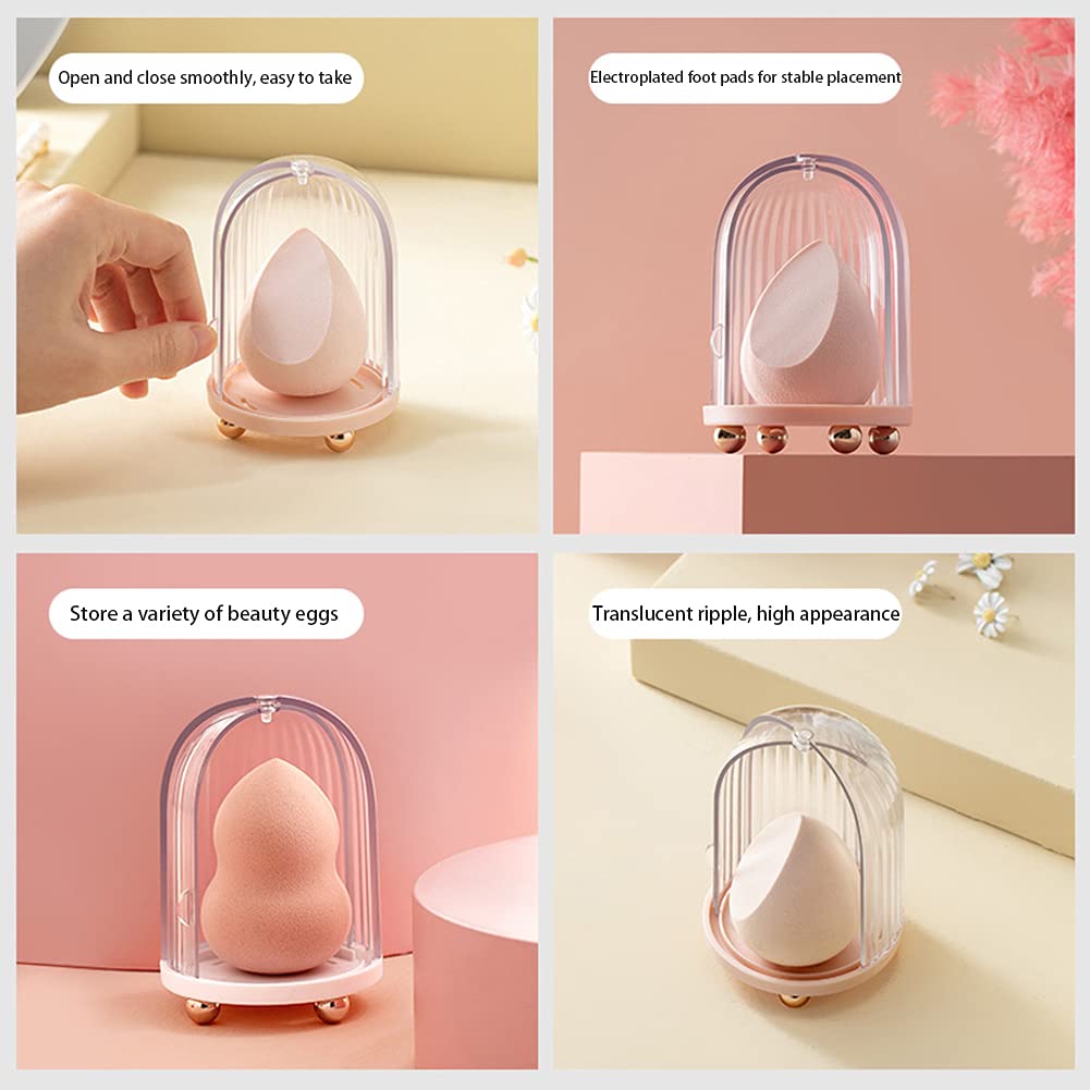 Premium Makeup Sponge Holder & Travel Case with Translucent Lid - Blender Storage Container for Beauty Sponges | Perfect for Travel, Gym, and On-the-Go Makeup Touch-Ups
