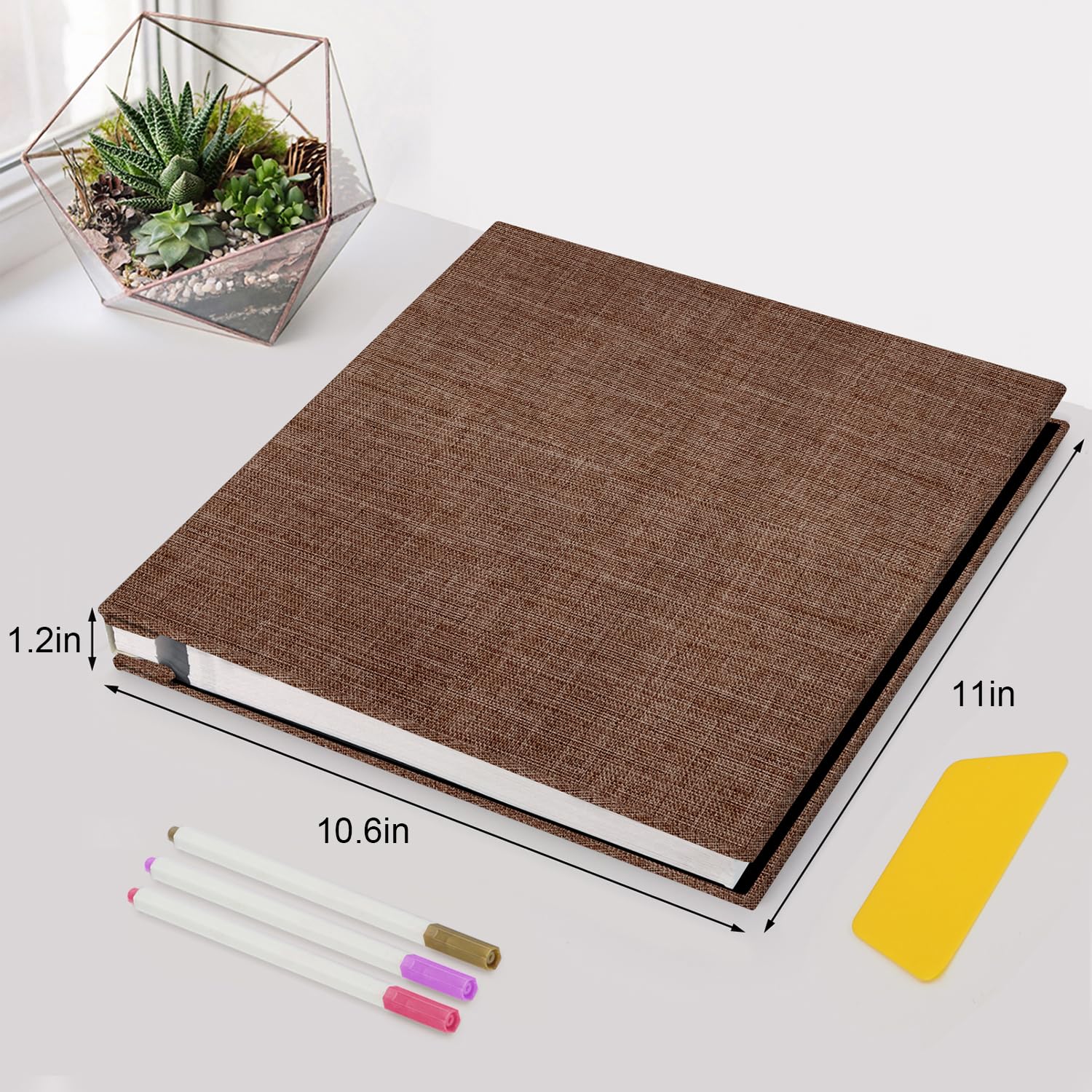Self-Adhesive Photo Album with Magnetic Pages - 60 Sticky Scrapbook Pages Holds 8x10, 5x7, 4x6, 6x8 & 3x5 Photos | Perfect for Family Memories, Wedding Albums & Baby Pictures | Great for Home Decor, Gift Giving & Memory Preservation