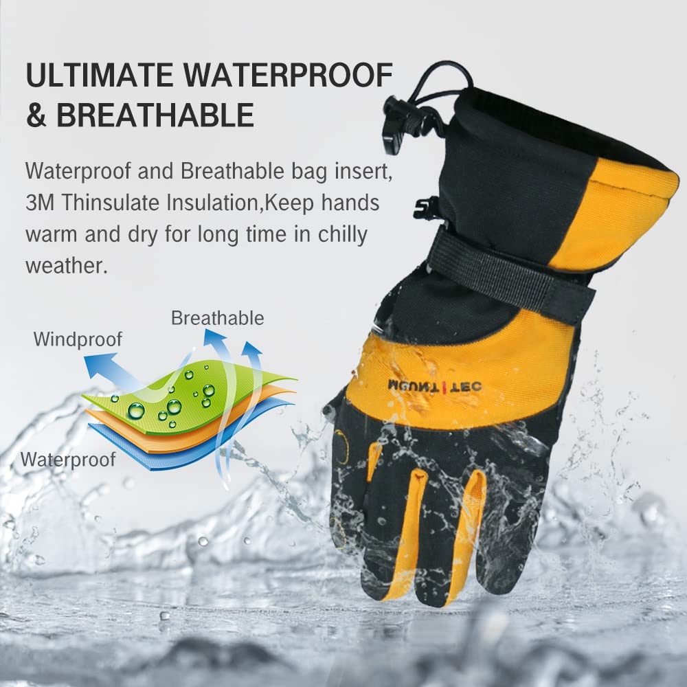 Mount Tec Men's Winter Photography Gloves - Waterproof, Windproof, Touchscreen Compatible for Outdoor Shooting & Cold Weather Activities