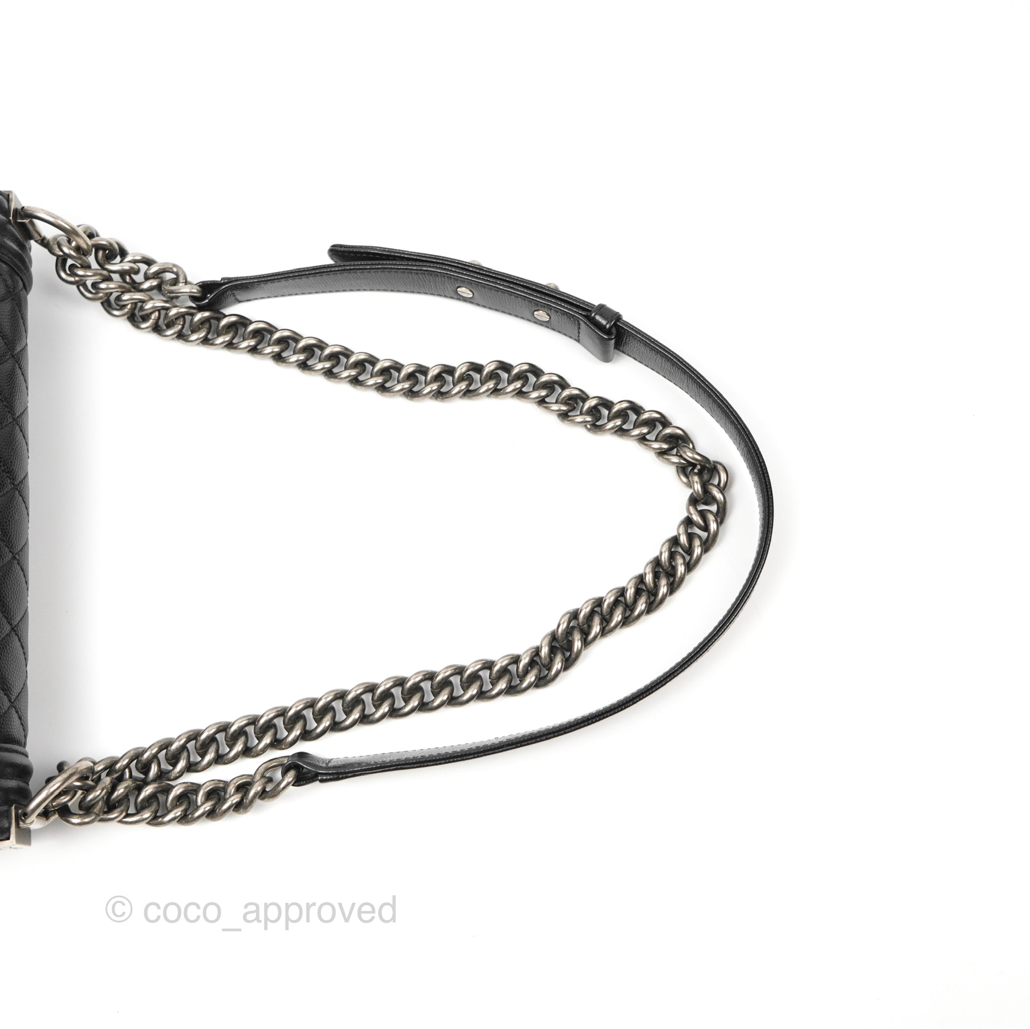 Chanel Boy Quilted Medium Handbag in Black Caviar Leather with Ruthenium Hardware - Luxury Crossbody Bag for Women, Perfect for Date Night & Evening Events