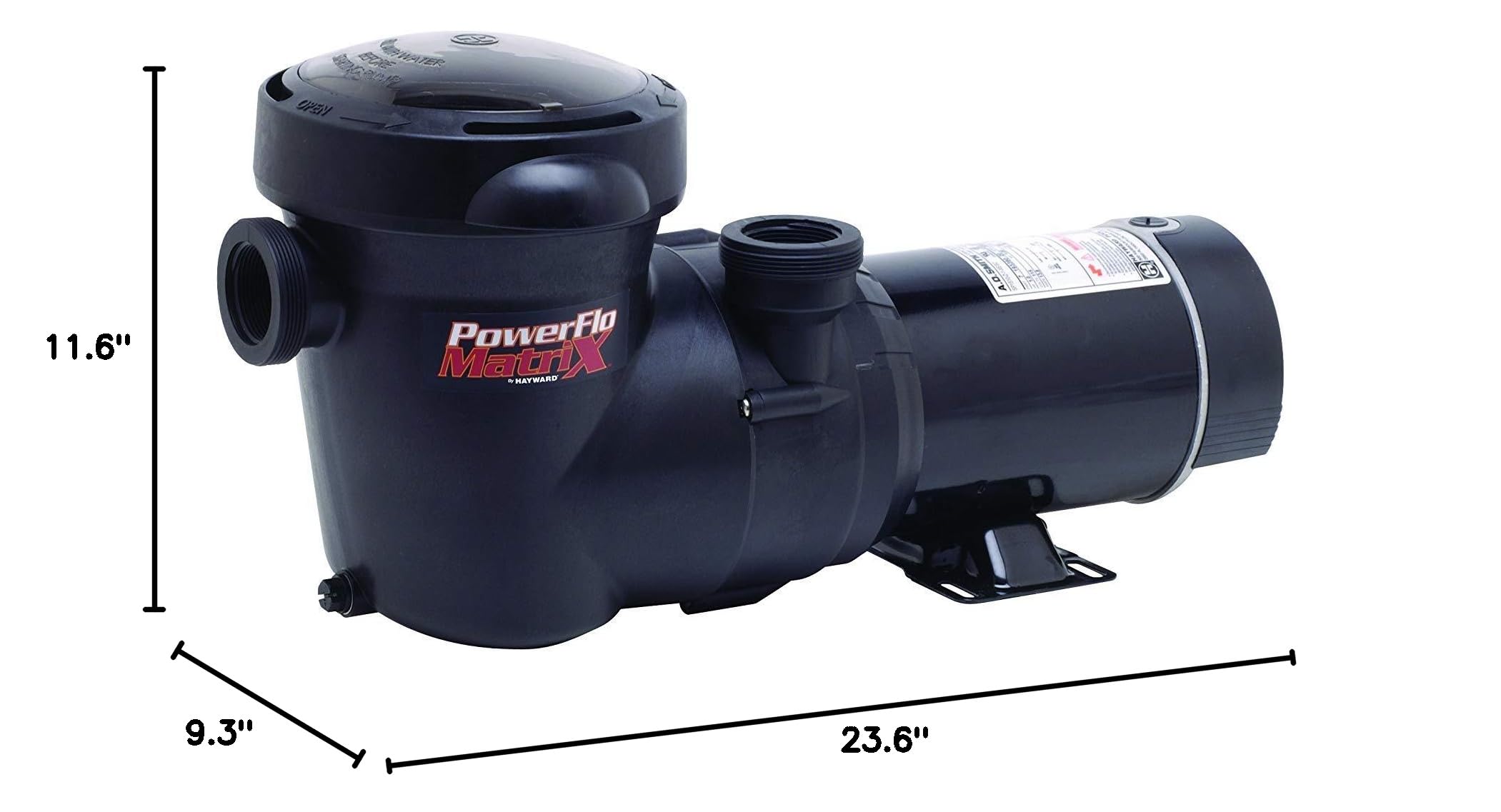 Hayward W3SP15932S PowerFlo Matrix 1.5 HP Dual-Speed Above Ground Pool Pump - Energy Efficient Swimming Pool Water Circulation System for Backyard, Inground & Outdoor Pools