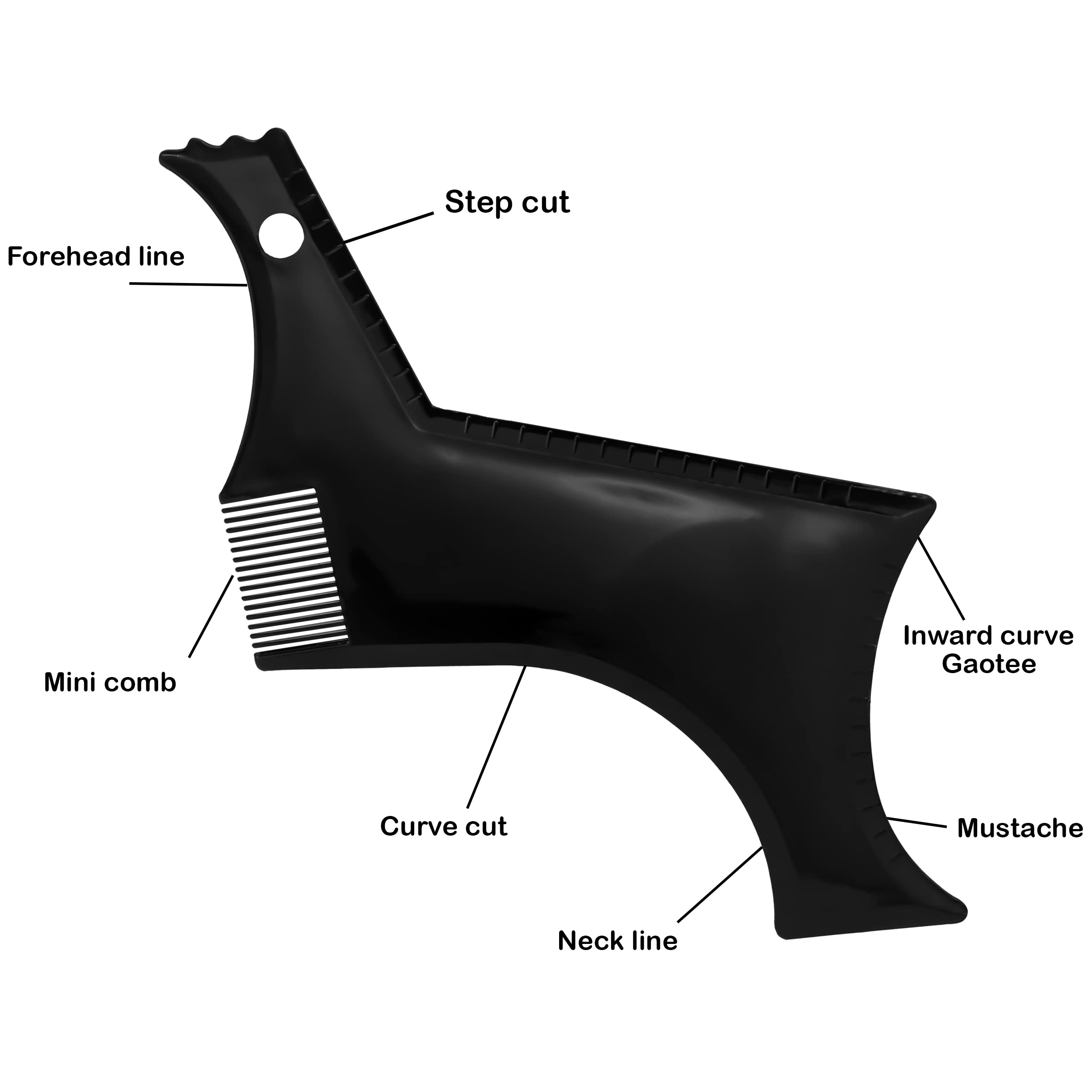 MAPPERZ Professional Beard Shaper Kit for Men - Black Beard Grooming Tool with Comb for Precise Trimming | Perfect for Home & Salon Use | Great Gift for Father's Day & Grooming Enthusiasts