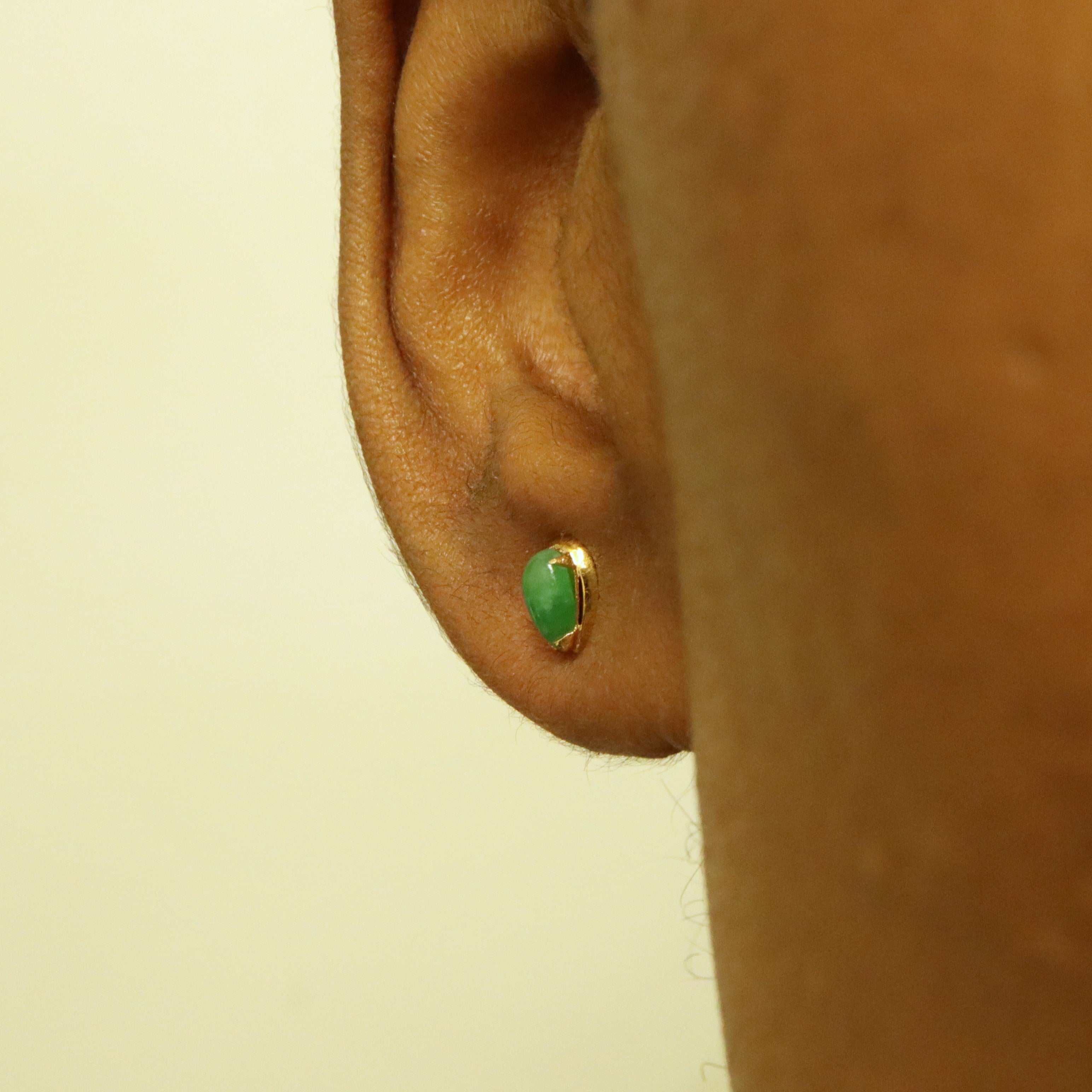 Natural Jadeite Stud Earrings 0.40ctw | AAA Quality Green Jade Earrings for Women | Perfect for Weddings, Parties & Everyday Elegance