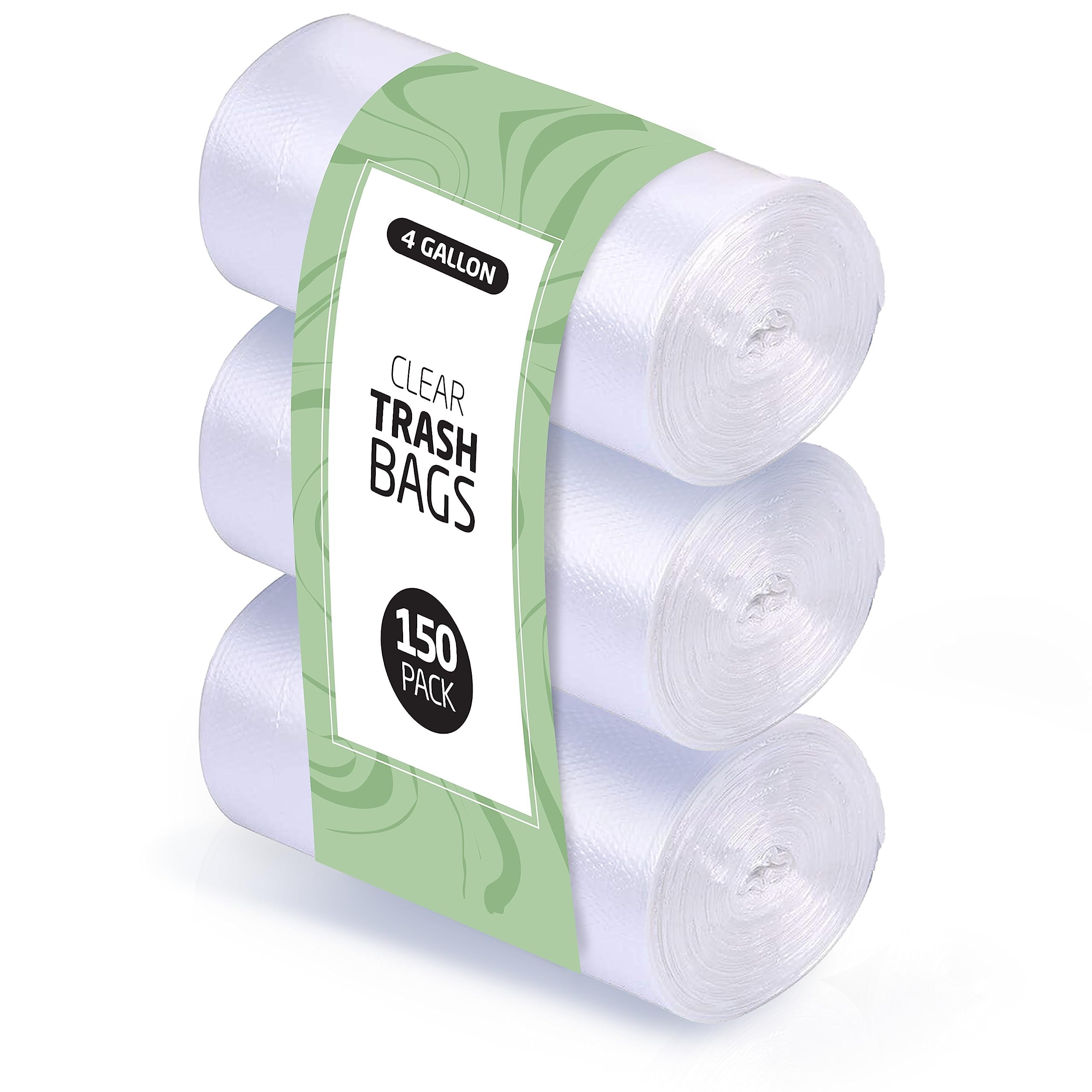 4 Gallon Trash Bags - 150 Count Small Mini Garbage Bags | 17