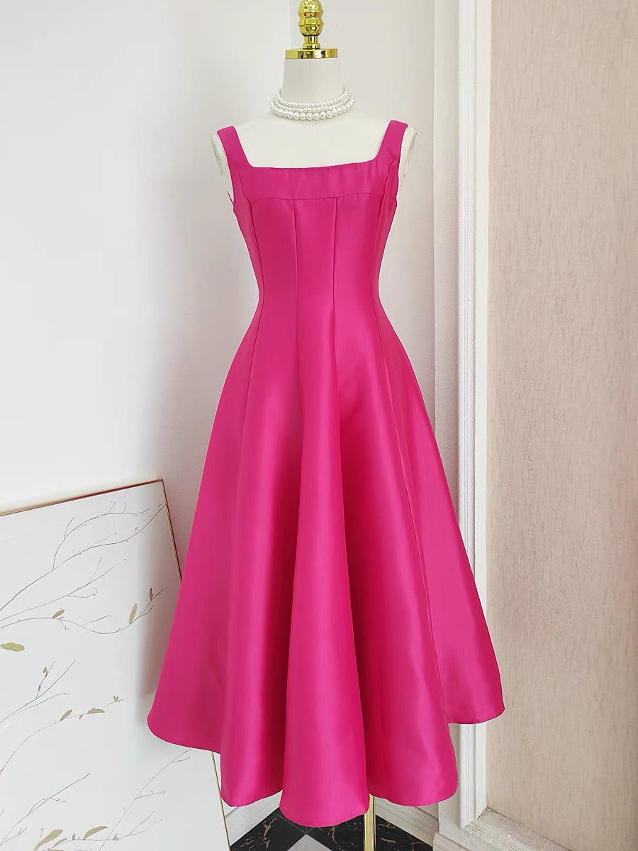 Elegant Hot Pink A-Line Satin Homecoming Dress | Short Prom Party Dress J3183 | Perfect for School Dances, Formal Events & Special Occasions