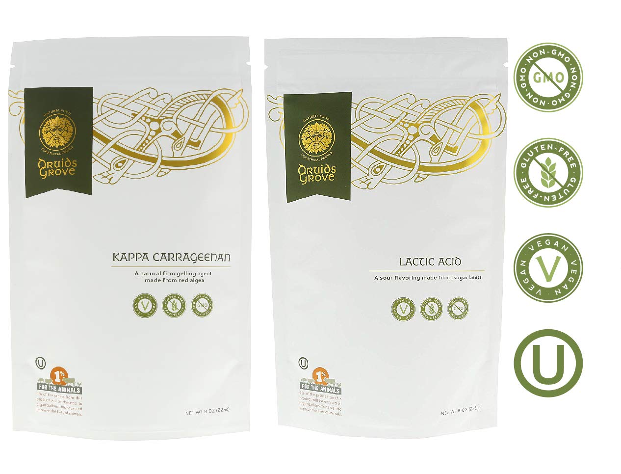 Premium Vegan Kappa Carrageenan with Lactic Acid - Non-GMO, Gluten-Free, OU Kosher Certified (16 oz Value Pack) | Perfect for Vegan Desserts, Dairy Alternatives & Food Thickening
