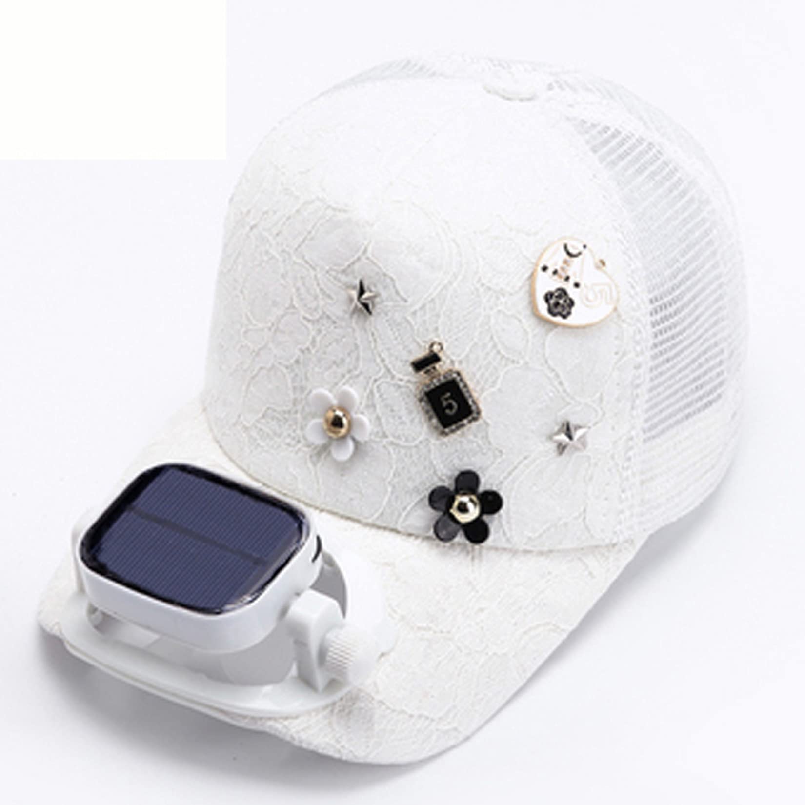Women's Solar-Powered Cooling Baseball Cap with Wide Brim - UV Protection Summer Sun Hat for Outdoor Activities, Hiking, Gardening & Beach