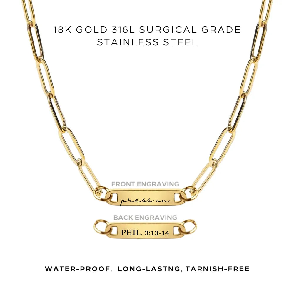 Personalized Engraved Paperclip Necklace - Custom Name Jewelry Gift for Women - Elegant Minimalist Necklace for Everyday Wear - Perfect for Anniversaries, Birthdays & Special Occasions