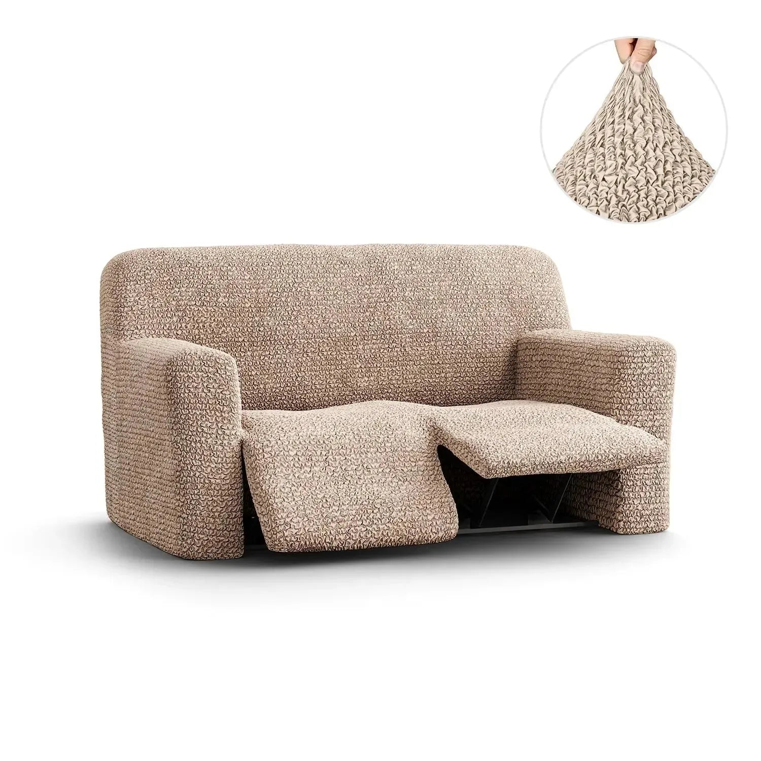 2 Seater Recliner Slipcover - Microfiber Sofa Cover Protector for Living Room Furniture, Stretchable & Washable - Perfect for Pets, Kids & Daily Use
