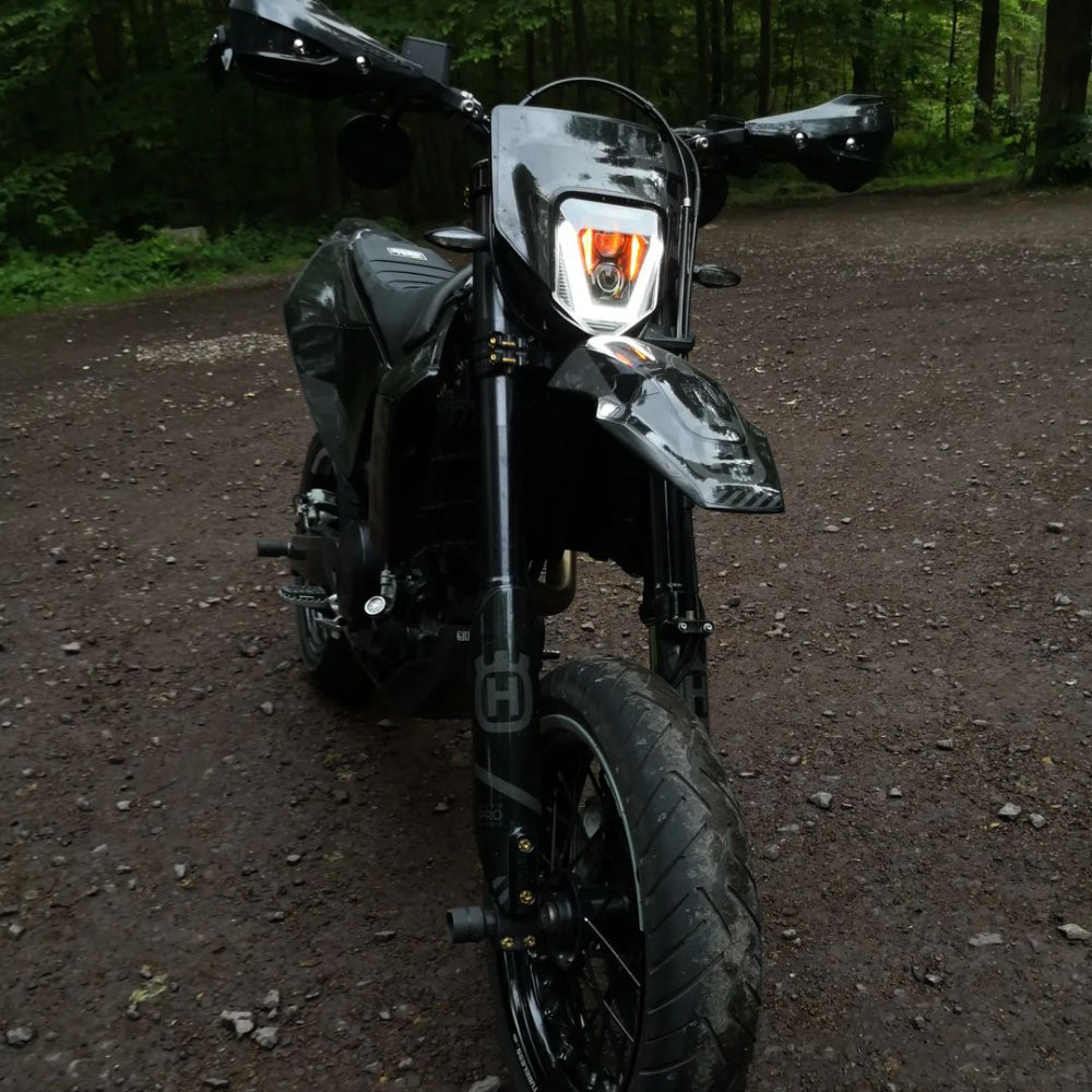 HUSQVARNA 300TE Motorcycle LED Headlight Assembly with Amber DRL - High Visibility Replacement for Off-Road & Night Riding