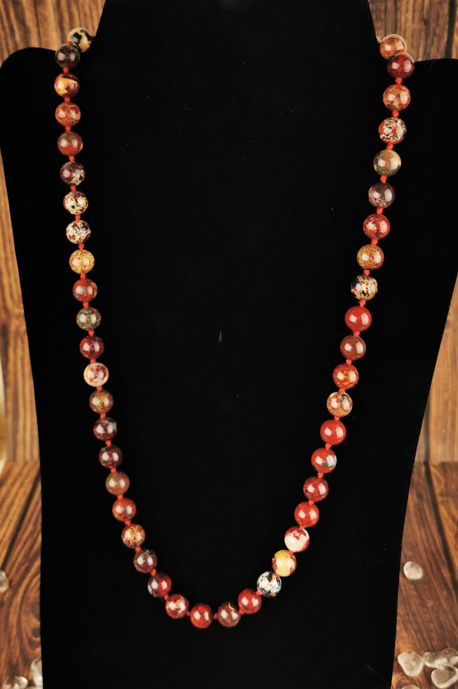 Brecciated Jasper Necklace for Women - Natural Stone Jewelry for Healing & Protection - Perfect for Meditation, Yoga & Spiritual Gifts
