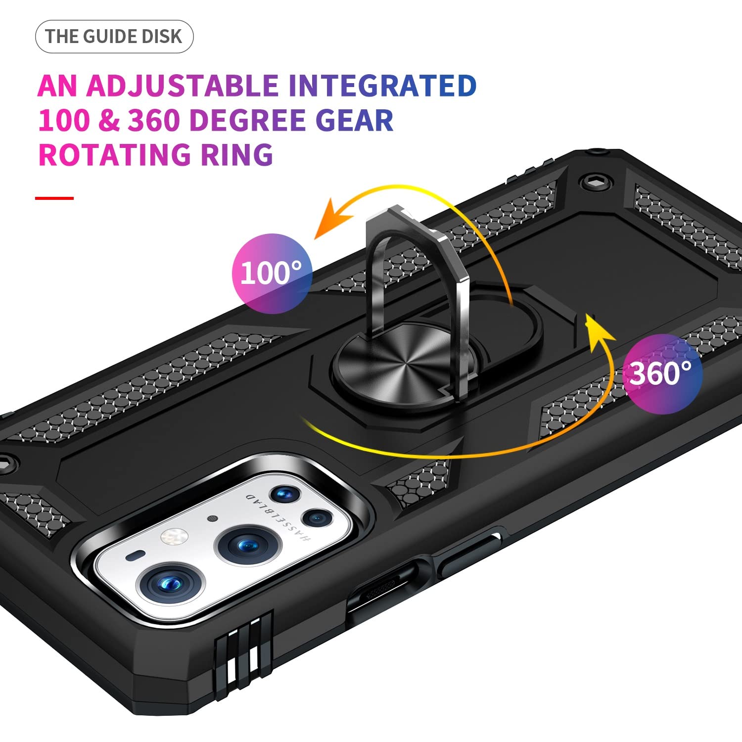 OnePlus 9 Pro Case with Magnetic Holder - Heavy Duty Shockproof Protective Cover for OnePlus 9 Pro | Perfect for Outdoor Activities, Travel & Daily Use (Black)