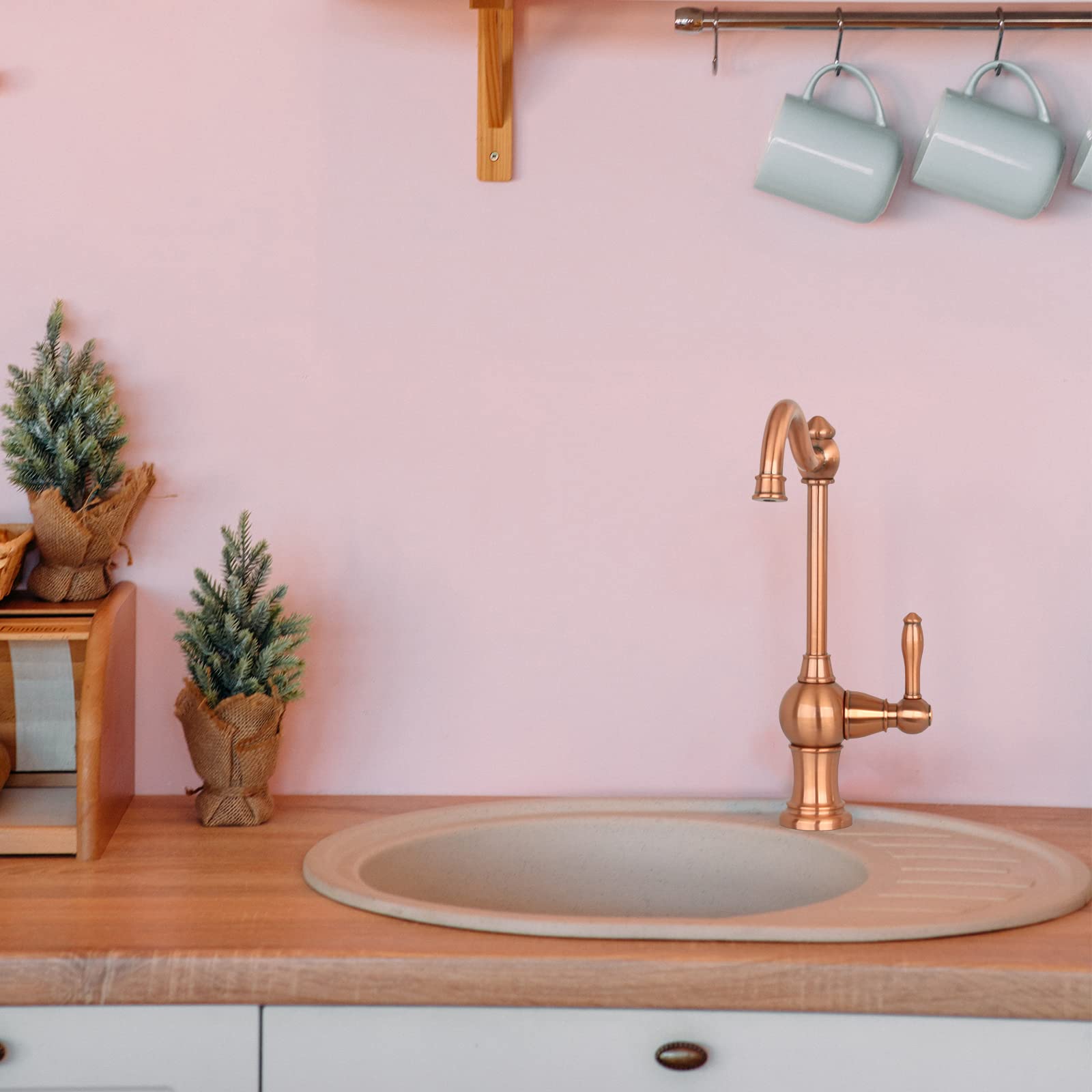 **Akicon Copper Kitchen Water Filter Faucet - 100% Lead-Free Brass Body, Fits Most Reverse Osmosis & Water Filtration Systems (Non-Air Gap, Cold Water Only) - Perfect for Clean Drinking Water in Homes & Offices**