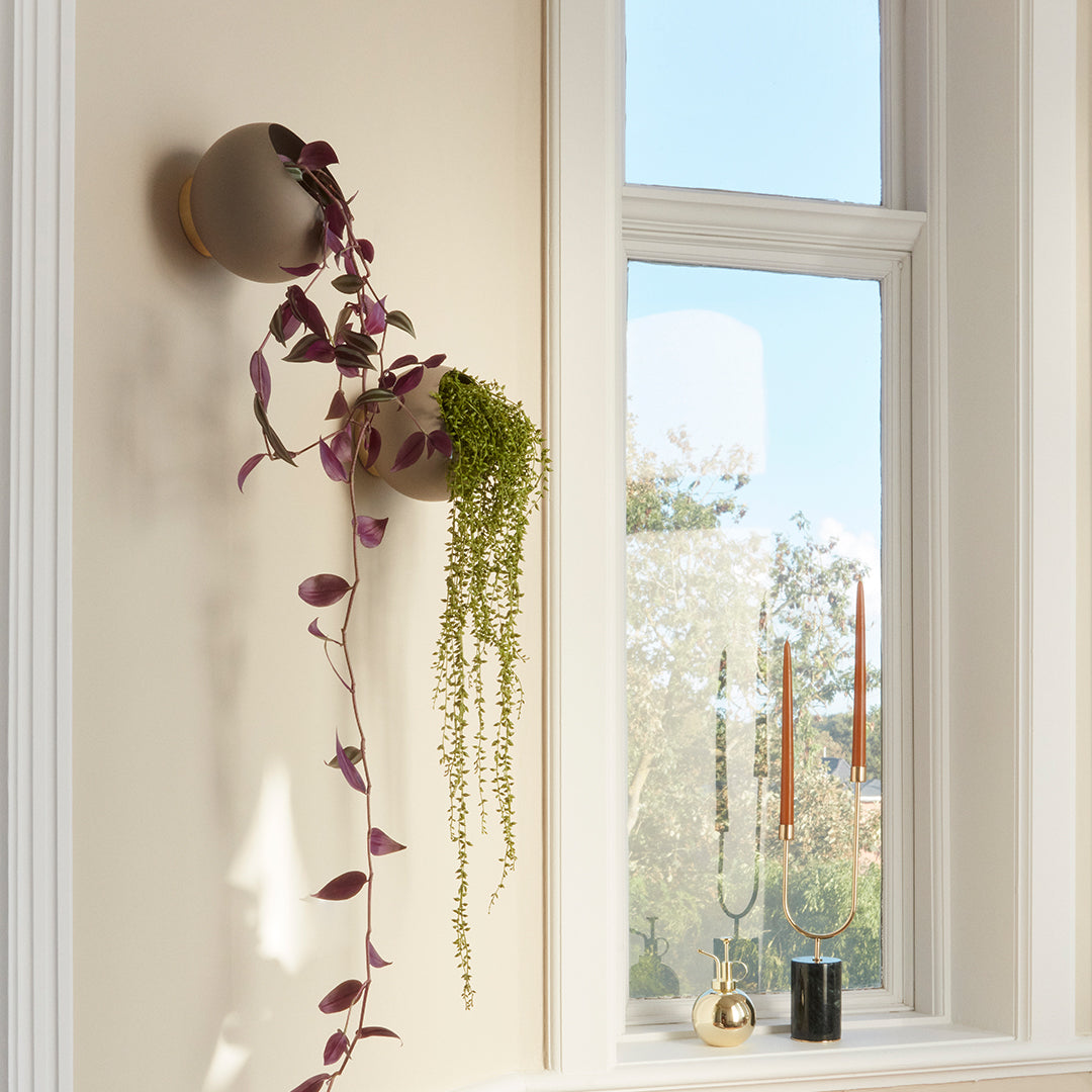 Globe Wall Flower Pot Set of 4 - Small Hanging Planters for Indoor/Outdoor Decor - Perfect for Balcony, Garden & Home Decor