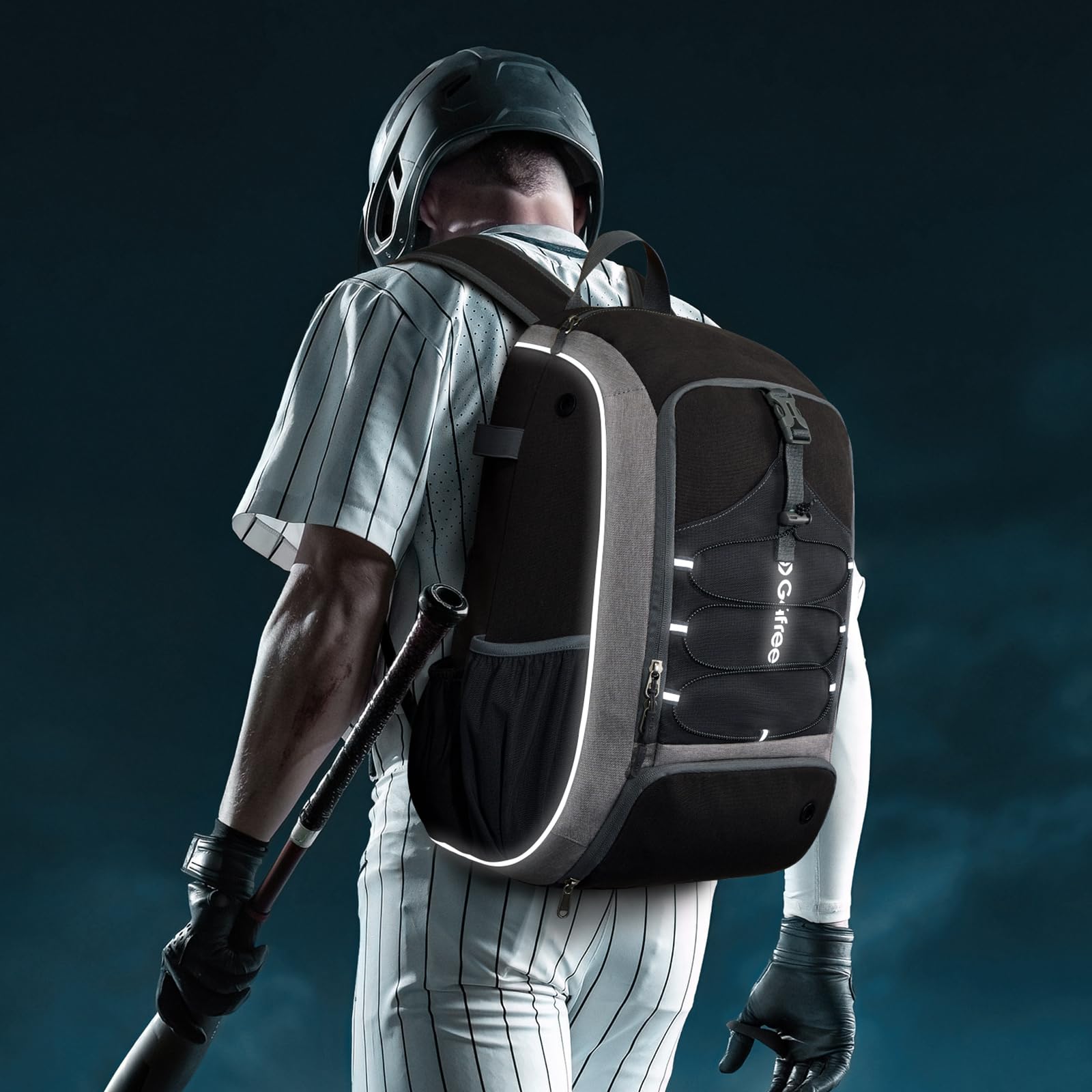 G4Free Youth & Adult Baseball Backpack - Lightweight Softball Bag with Shoe Compartment, Large Bat Storage & Fence Hook | Perfect for T-ball, Little League & Travel Games
