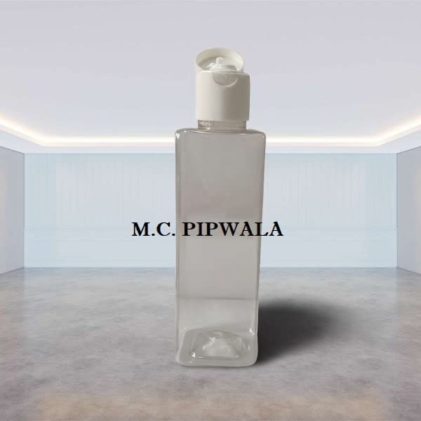 M.C. PIPWALA 100ml Clear Square Plastic Bottles with White Flip Top Cap - Leak Proof Travel Containers for Cosmetics, Liquids & Toiletries | Pack of 6 | Perfect for DIY, Salon, Travel & Home Organization