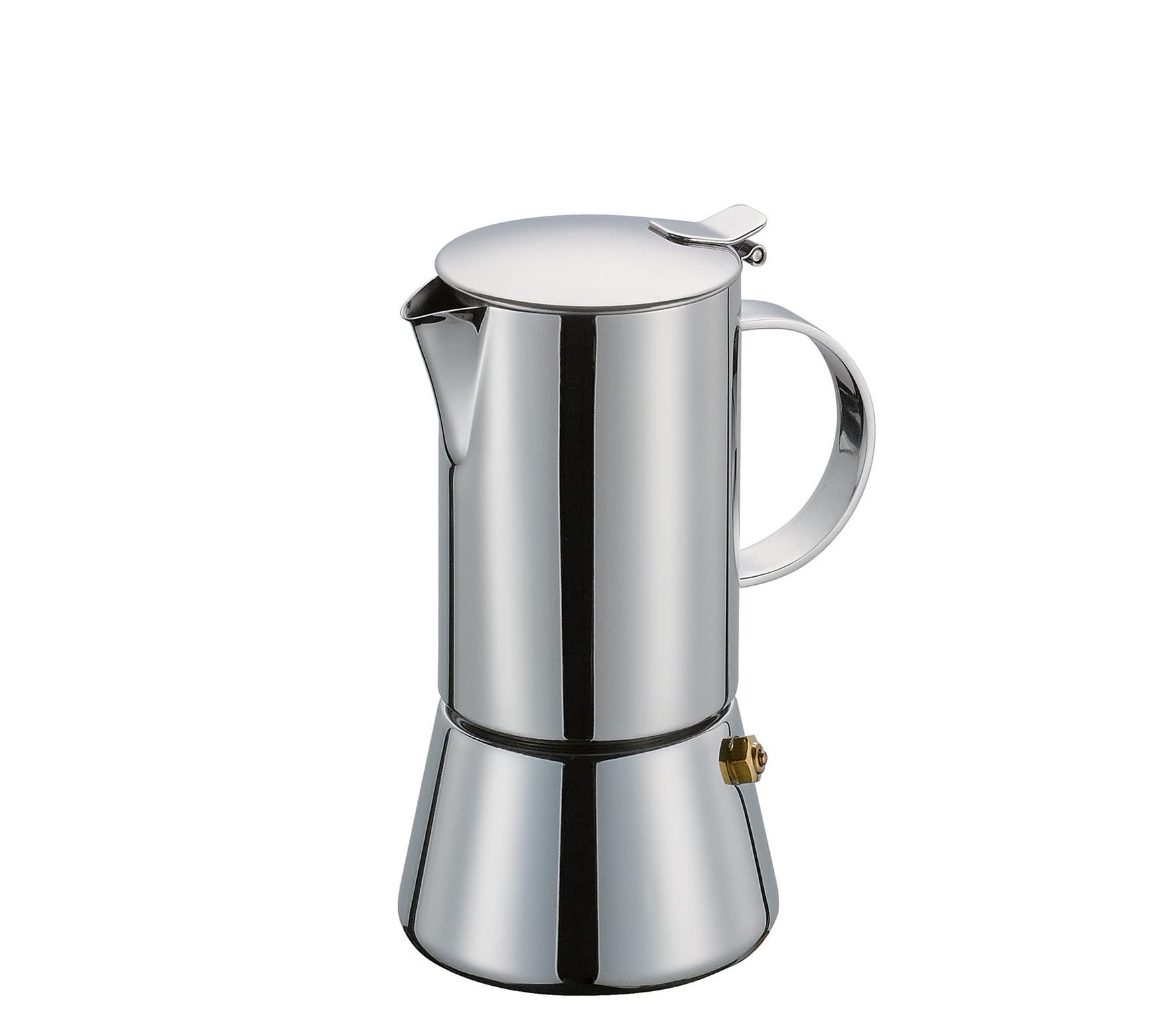 CILIO Aida 4-Cup Stainless Steel Stovetop Espresso Maker - Polished Silver Moka Pot for Italian Coffee - Perfect for Home, Camping & Office Use