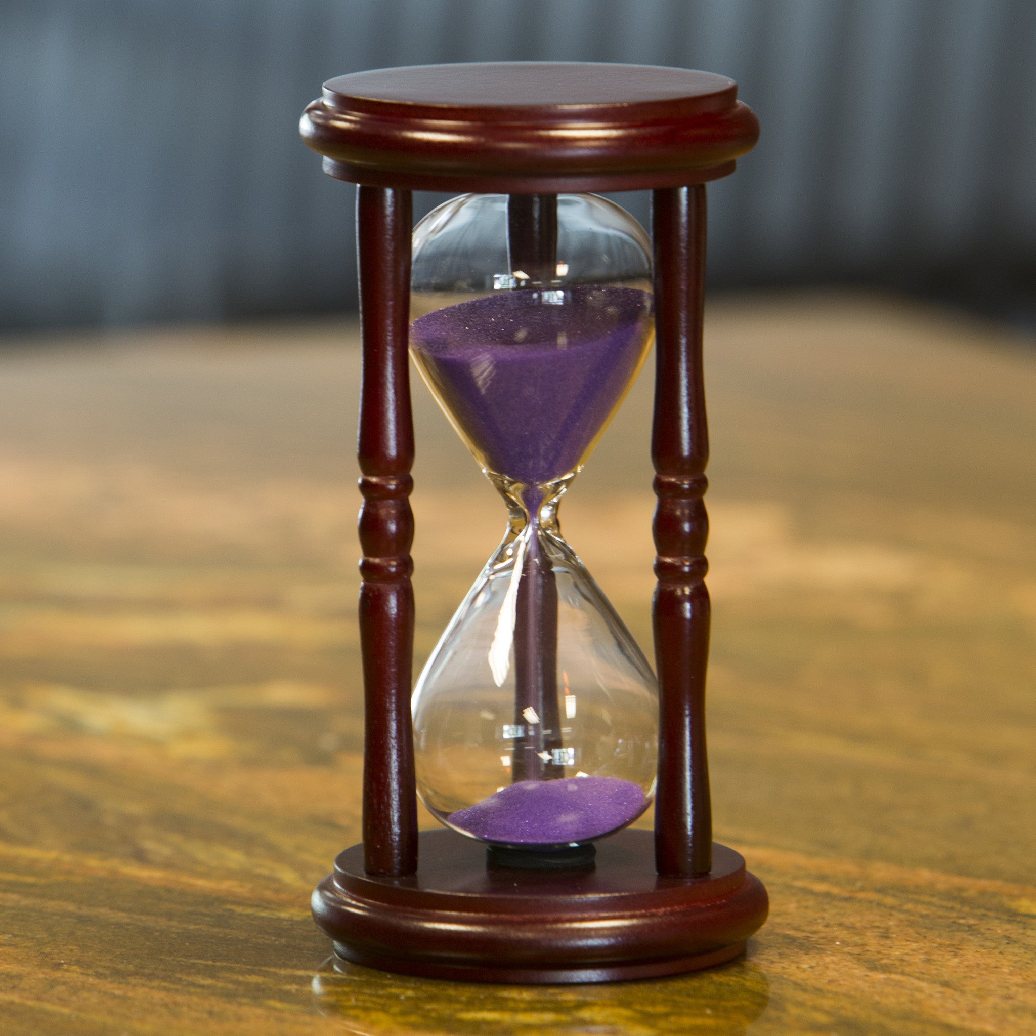 5 Minute Cherry Hourglass with White or Purple Sand - Perfect for Time Management, Meditation, and Classroom Activities