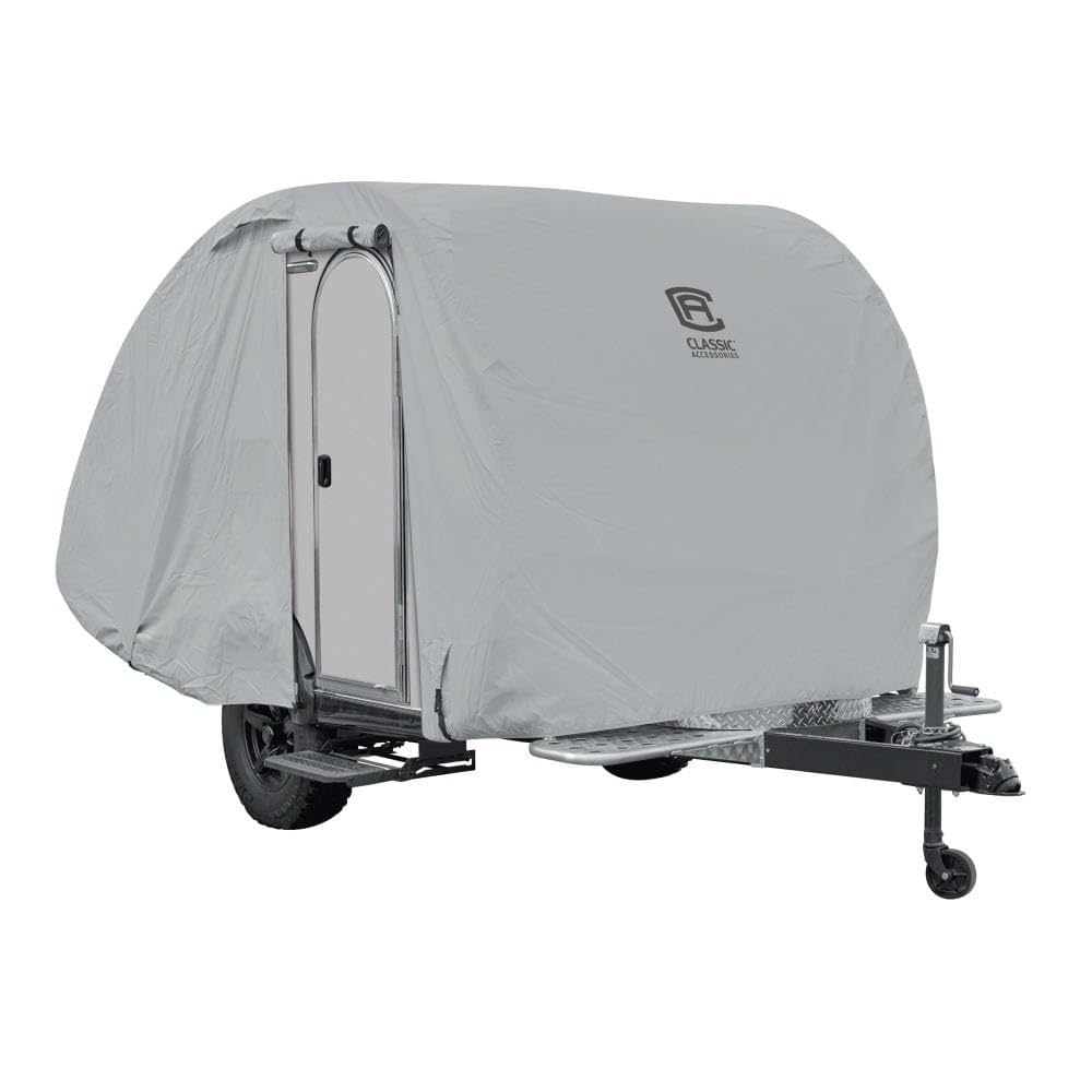 Classic Accessories Over Drive PermaPRO Teardrop Trailer Cover - Waterproof RV Camper Cover for 10'-12'L x 6'W Travel Trailers | All-Weather Protection for Outdoor Camping & Storage