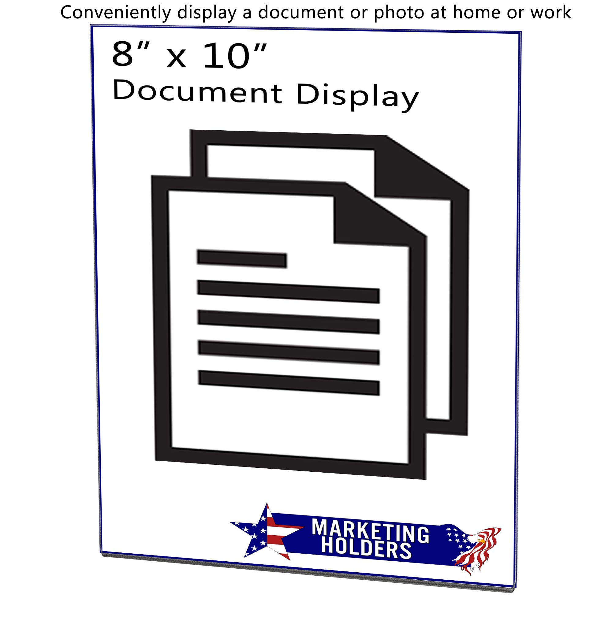 50 Pack Clear Acrylic Wall Sign Holders 8x10 Inches with Double Sided Tape - Perfect for Mission Statements, Company Logos & Office Branding - Ideal for Offices, Workspaces, Retail Stores & Restaurants
