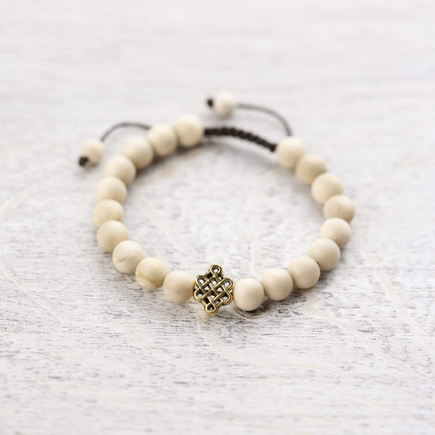 Fossil Jasper Beaded Mala Bracelet for Meditation, Yoga & Spiritual Healing - Natural Stone Prayer Beads for Mindfulness & Stress Relief