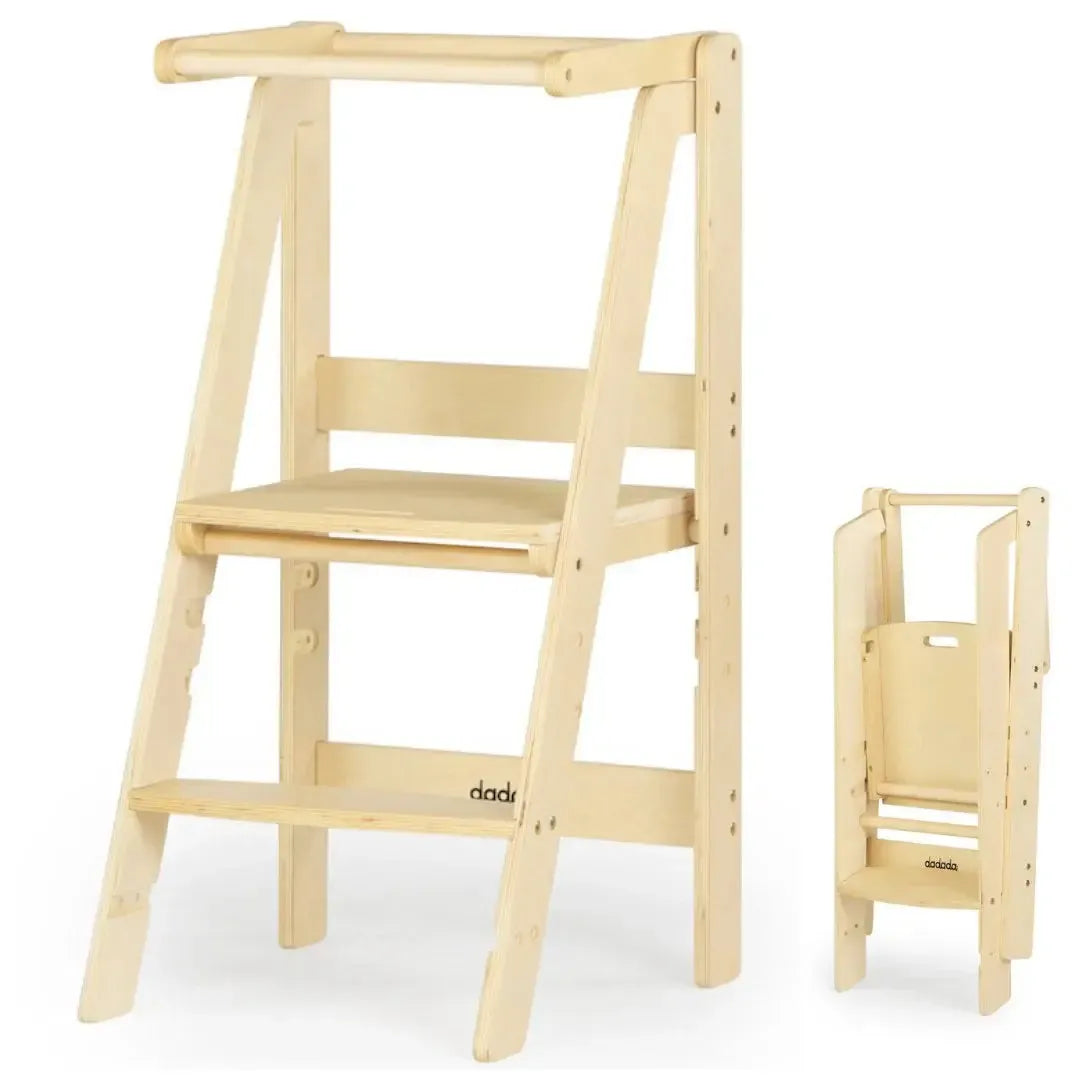 Foldable Toddler Tower - Adjustable Learning Step Stool for Kids | Safe Kitchen Helper for Toddlers | Perfect for Baking, Cooking & Playtime