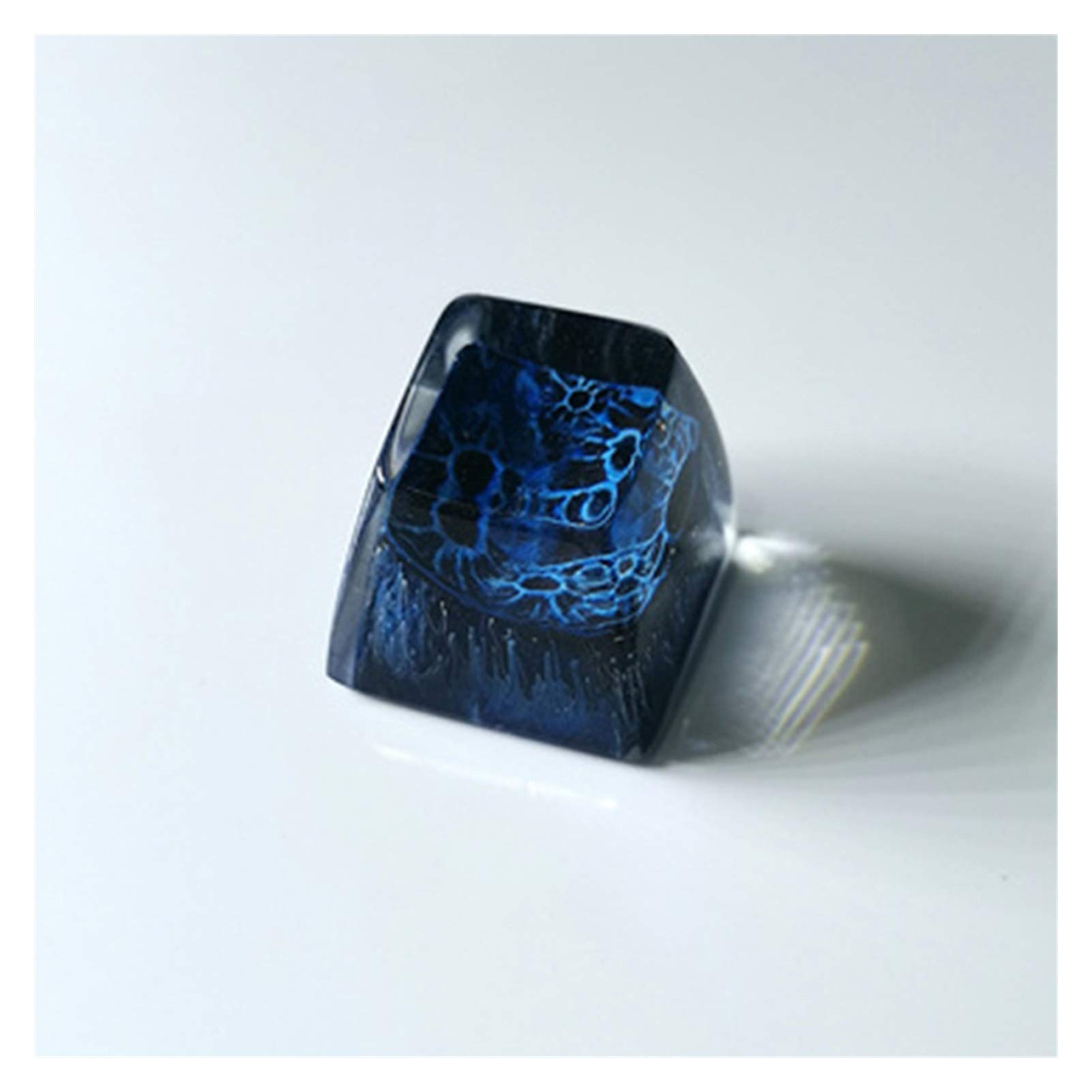 Lunar Surface Design Resin Keycap for Mechanical Gaming Keyboard - R1 Profile, Green Black Blue Orange Replacement Keycaps (Blue) - Perfect for Gaming, Typing & Custom Keyboard Decoration