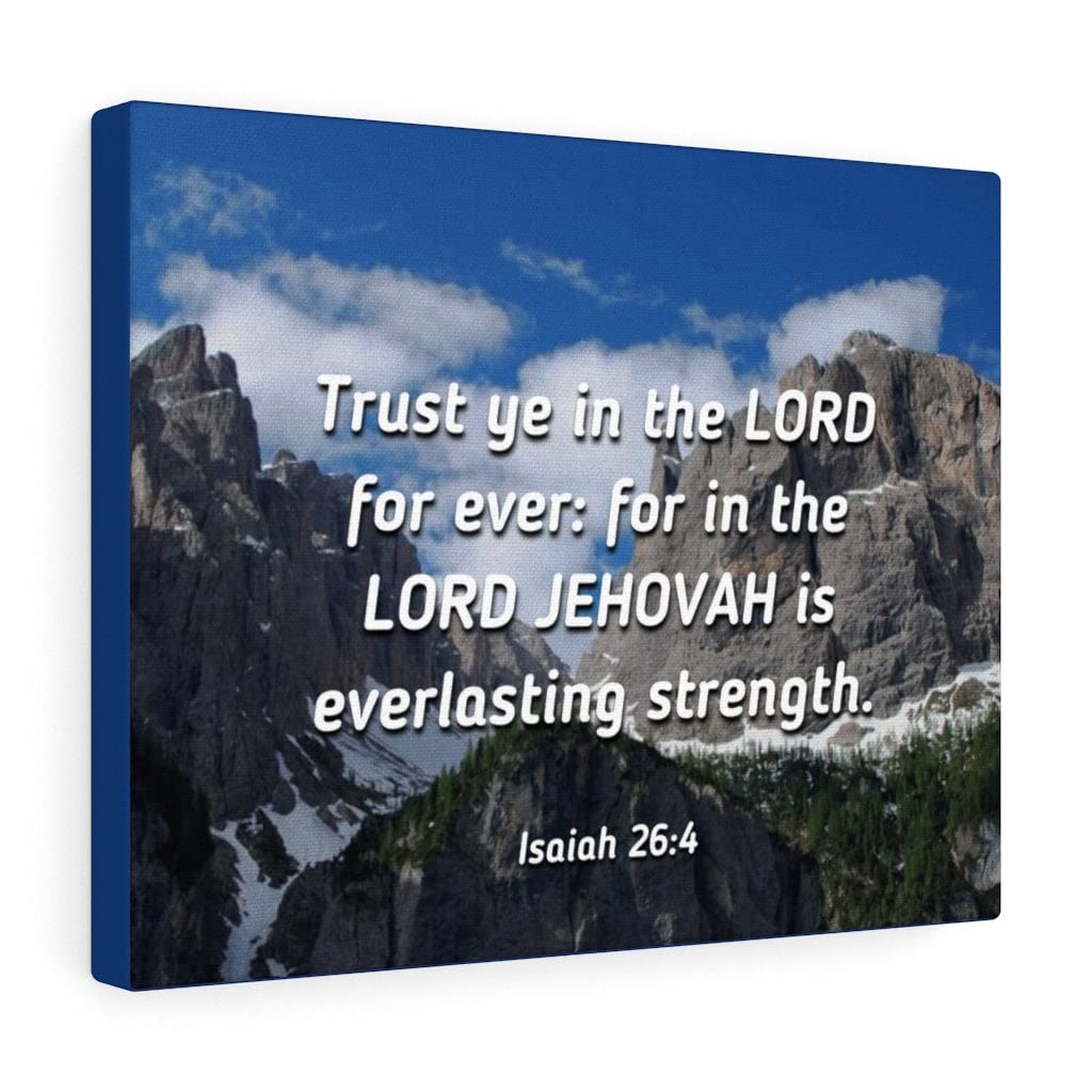 Christian Wall Art with Bible Verse Isaiah 26:4 - Everlasting Strength Scripture Print - Ready to Hang Home Decor for Living Room, Bedroom & Office - Inspirational Gift for Faith & Love