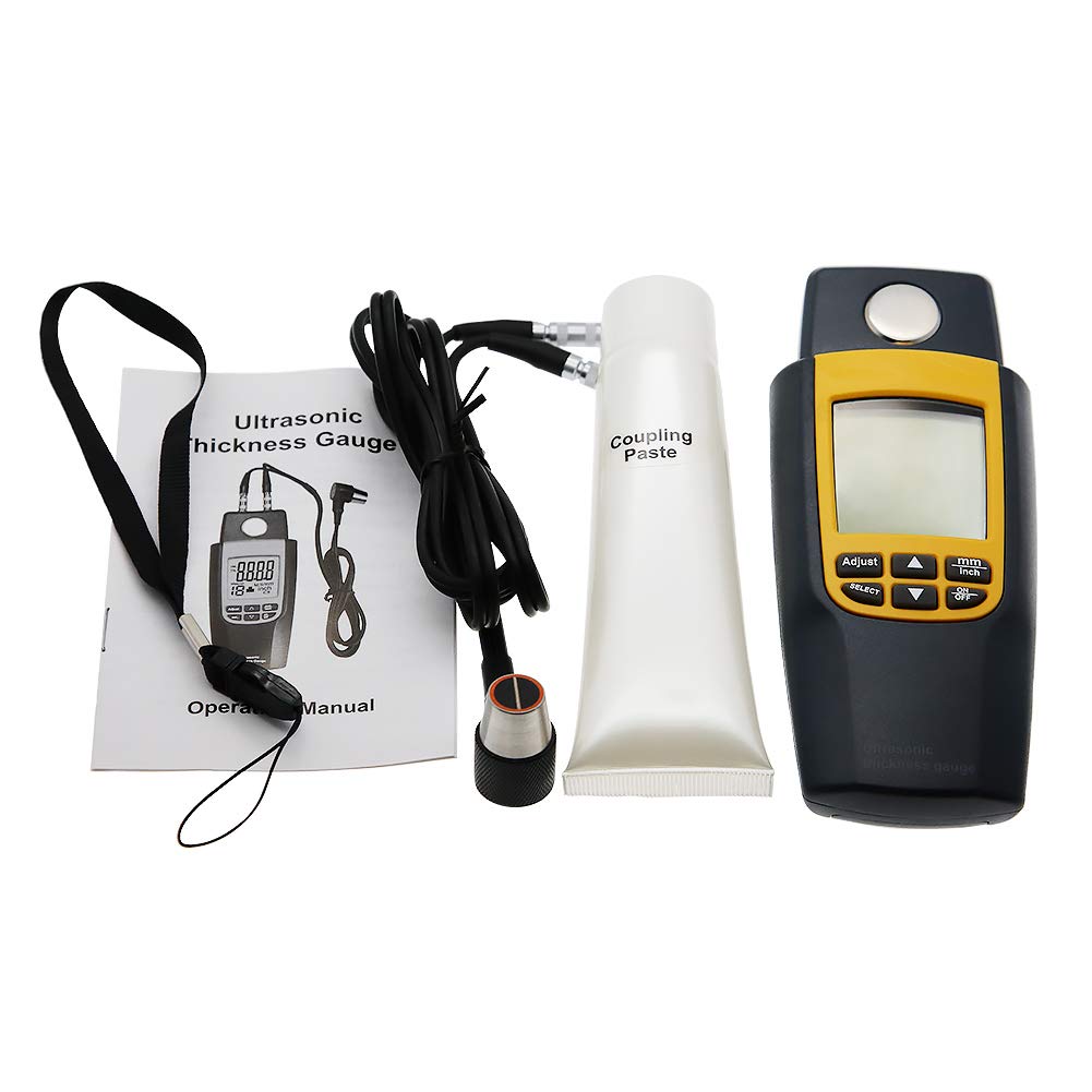 Professional Digital Ultrasonic Thickness Gauge Meter - 1.2~225mm (0.05-8.8inch) Range - High Precision Measuring Tool for Metal, Plastic & Pipes - Ideal for Industrial, Automotive & Construction Applications