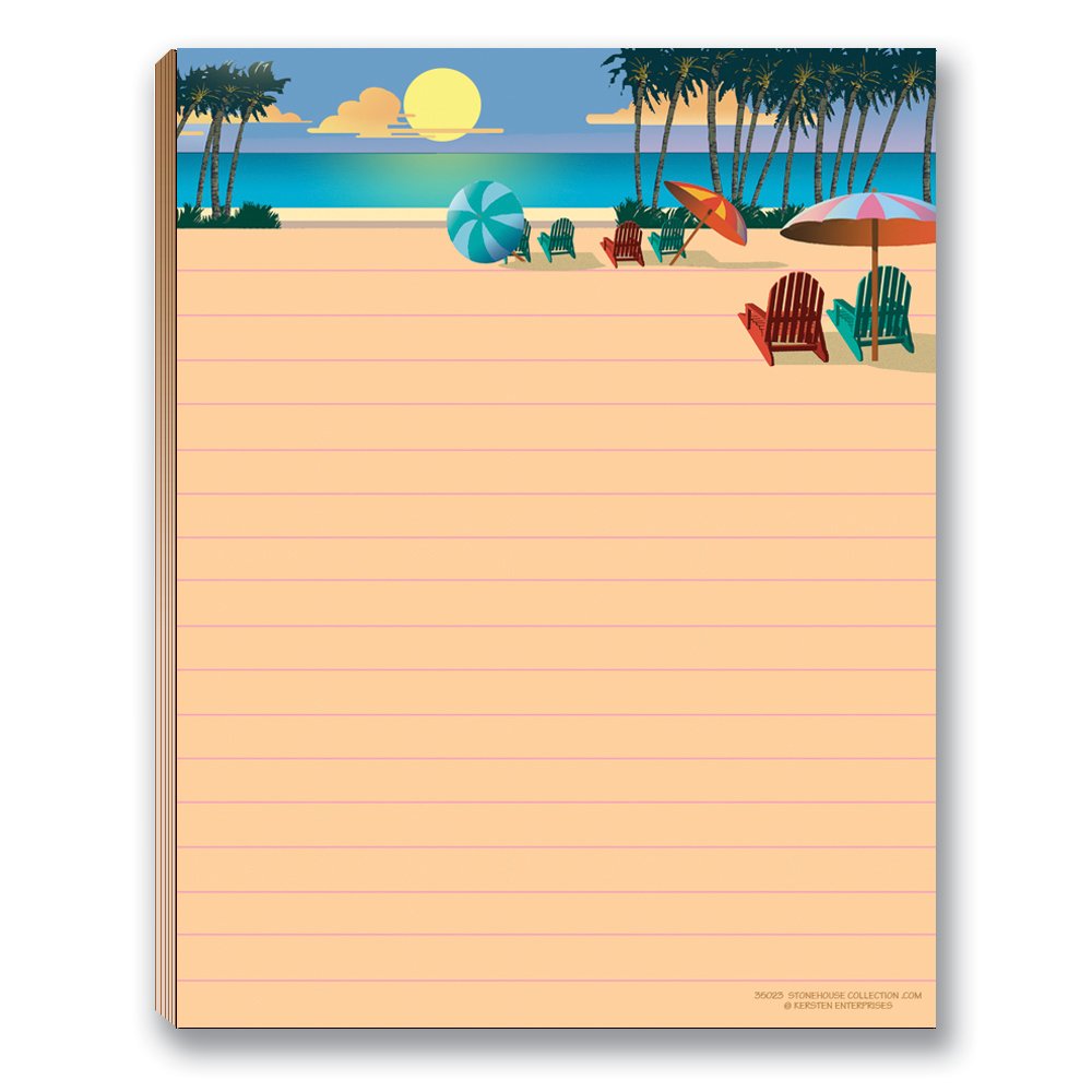 Stonehouse Collection Beach Notepad Pack - 4 Assorted USA-Made Notepads for Summer Vacation, Beach House & Coastal Decor | Perfect for Travel Journaling, Gift Giving & Office Supplies