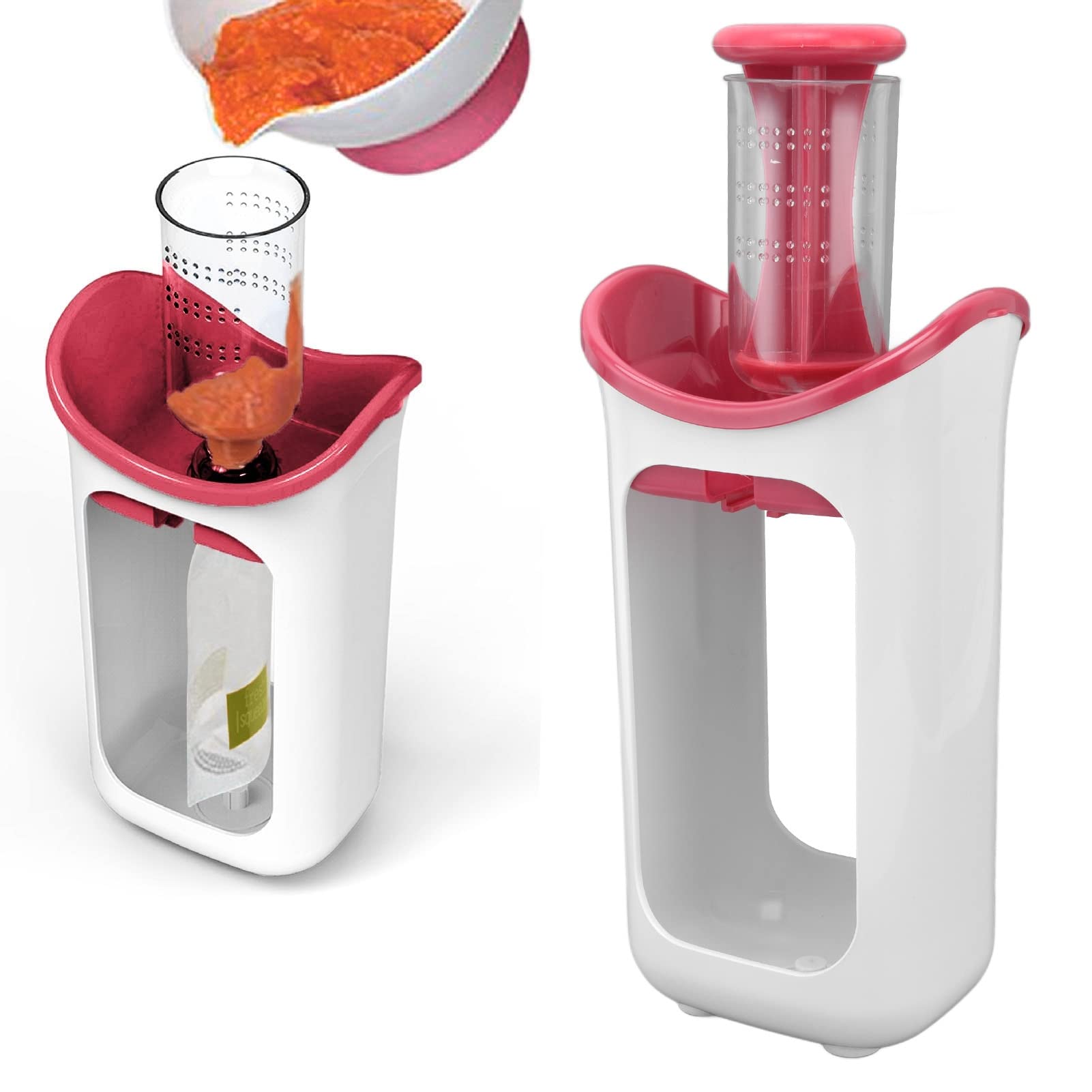 Pwshymi Baby Food Maker & Blender - Easy Operation Manual Baby Food Processor for Healthy Homemade Meals (Red) - Perfect for Making Purees, Smoothies & Baby Food at Home