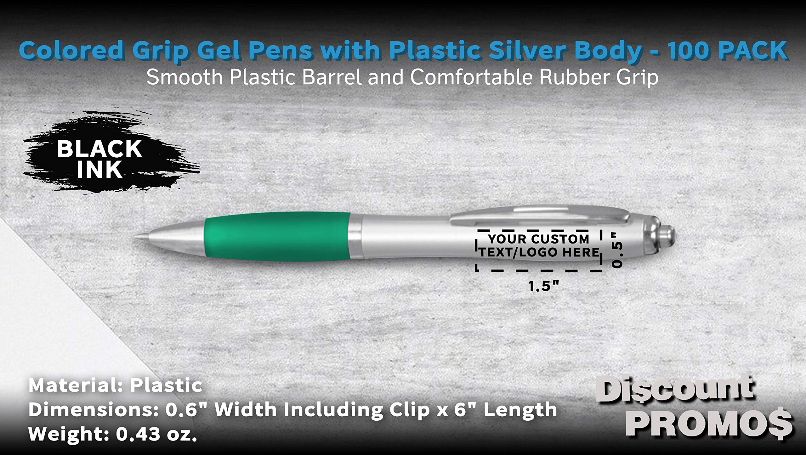 Custom Colored Grip Gel Pens - 100-Piece Bulk Pack with Personalized Options - Smooth Writing for Office, School & Business Use - Perfect for Tradeshows, Events & Giveaways - Green Gel Pen Set - Ideal for Note Taking, Journaling & Promotional Gifts