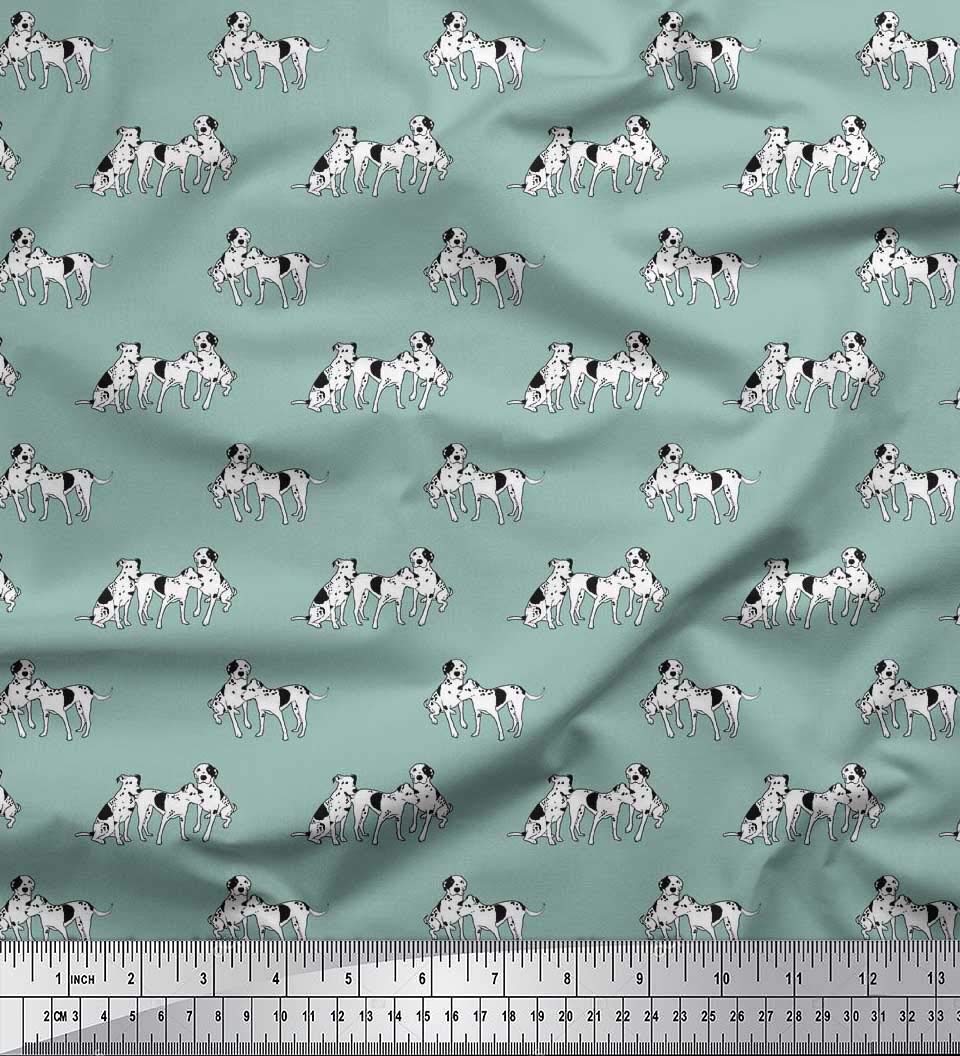 Soimoi Moss Georgette Brown Fabric by The Yard - 42 Inch Wide Dalmatian Dog Print Textile - Classic Timeless Fashion & Home Decor Fabric for Dresses, Curtains, DIY Crafts