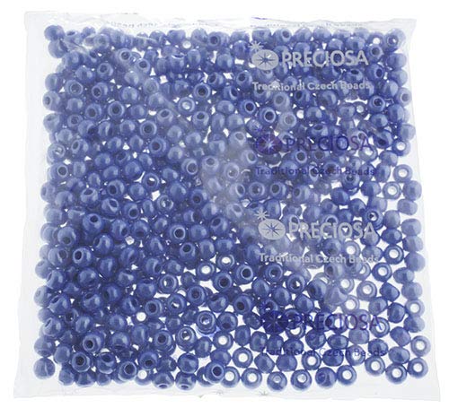 Preciosa Czech Seed Beads 32/0 (8mm) Opaque Light Royal Blue Sfinx Luster - 250g Bulk Bag for Jewelry Making, Beading, DIY Crafts - Perfect for Bracelets, Necklaces, and Embroidery Projects