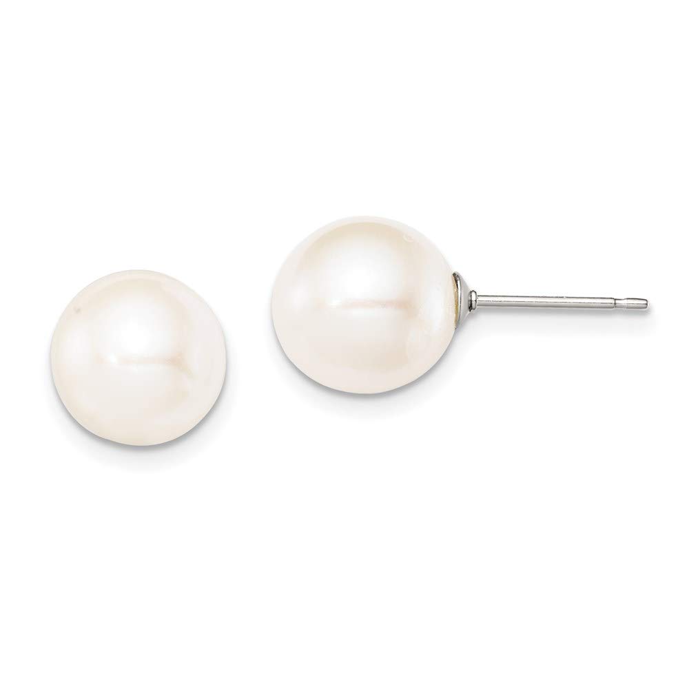 925 Sterling Silver White Freshwater Cultured Pearl Stud Earrings for Women - 9-1mm Round Shape Fine Jewelry - Perfect Gift for Her, Birthday, Anniversary & Special Occasions