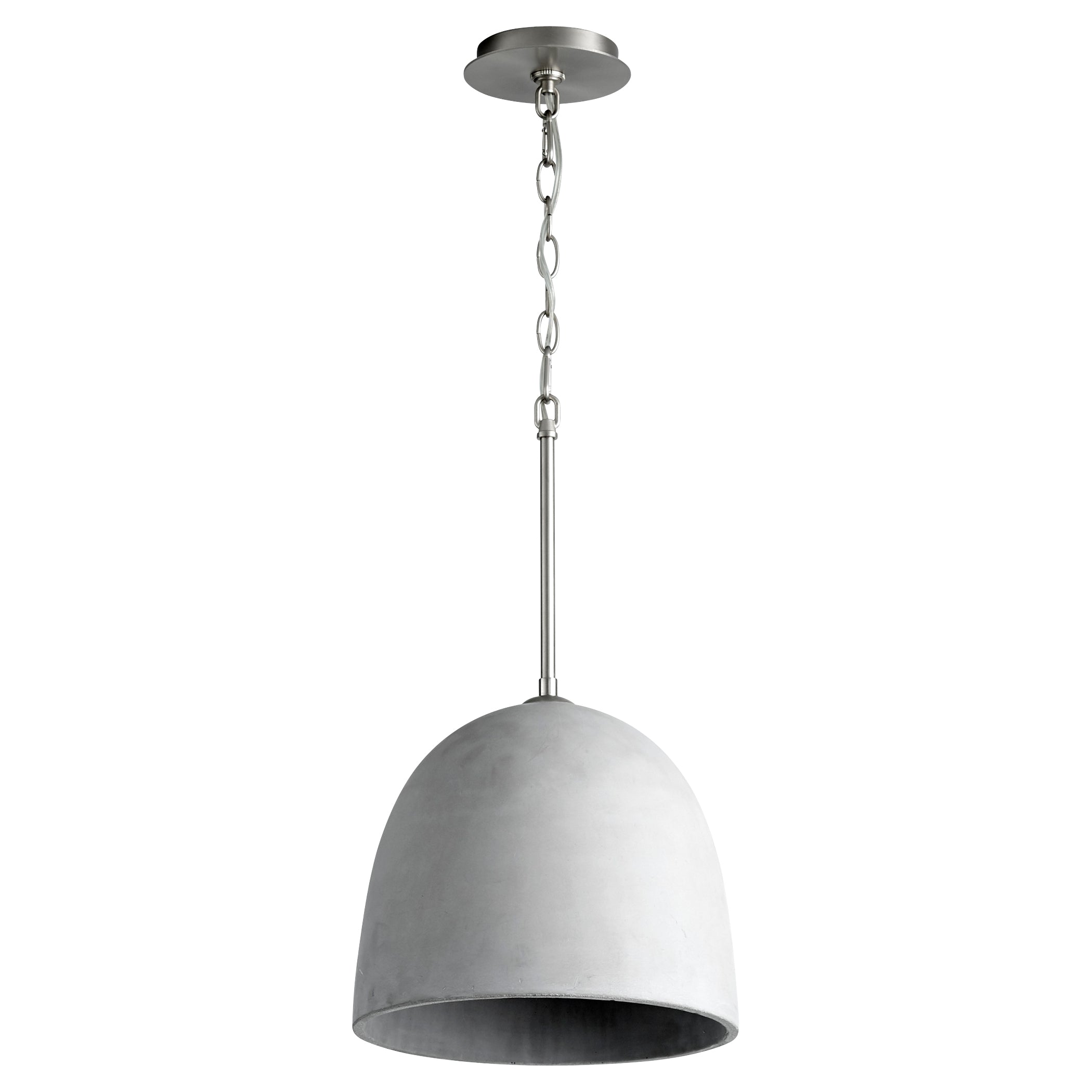 Oxygen Dune 3 641 1624 Concrete Pendant Light Fixture - Grey & Satin Nickel Finish, 12 Inch - Modern Industrial Ceiling Lighting for Kitchen Island, Dining Room, and Living Room